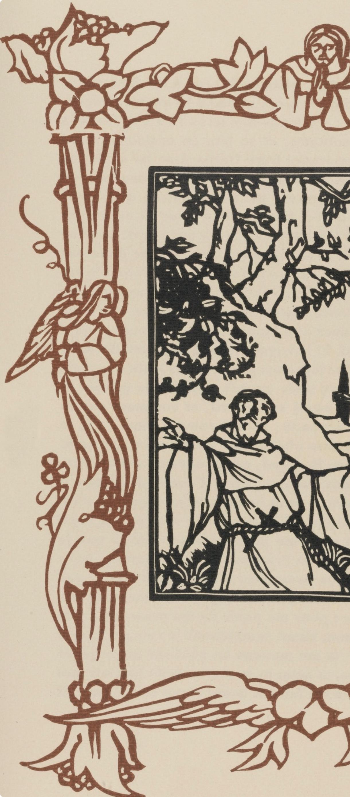 Émile Bernard, Composition (Morane, No. 100), Les Petites Fleurs de St. Françoise, Limited Edition Woodcut