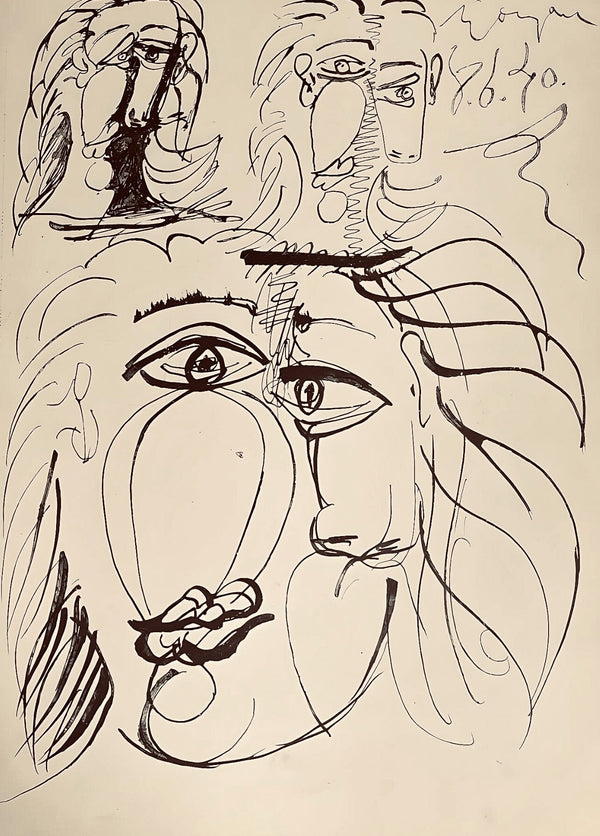 Pablo Picasso, Composition, Carnet de dessins de Picasso, Cahiers d’Art, Limited Edition Lithograph
