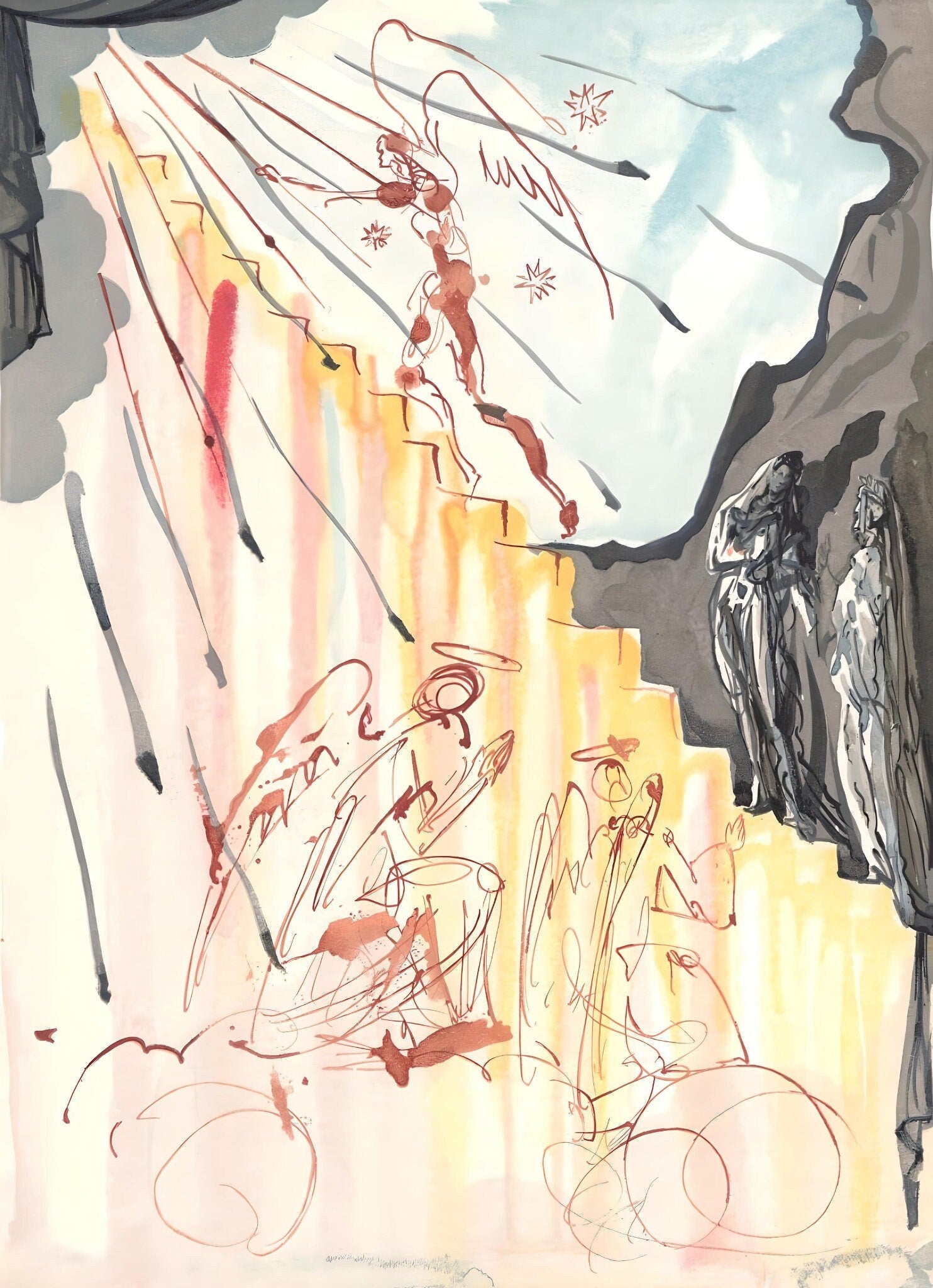 Salvador Dali, The Celestial Staircase (Michler/Löpsinger 1039-1138; Field 189-200), La Divine Comédie, Limited Edition Woodcut