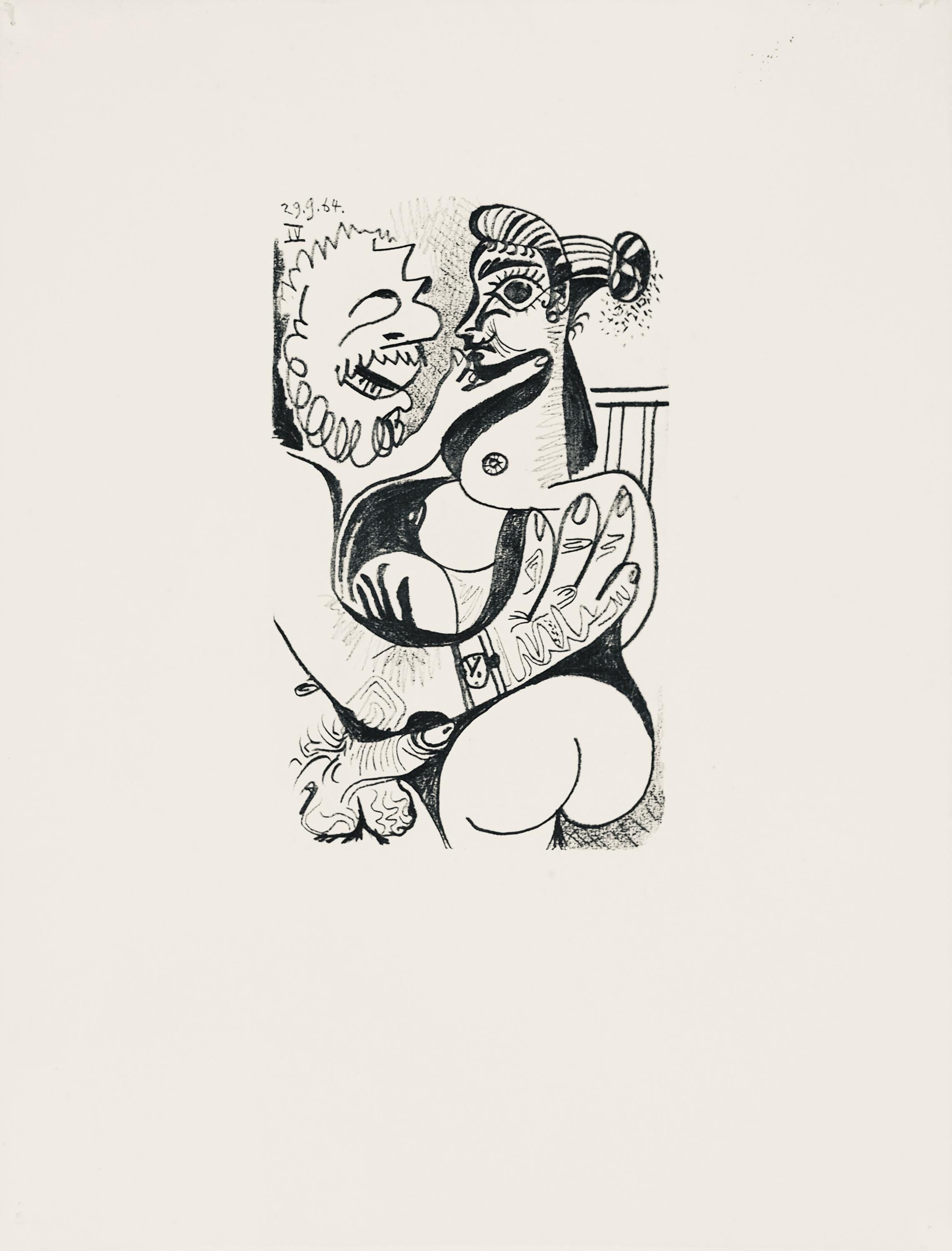 Pablo Picasso, Composition, Le Goût du Bonheur (Cramer 148; Bloch 2013), Limited Edition Mixed Media Lithograph