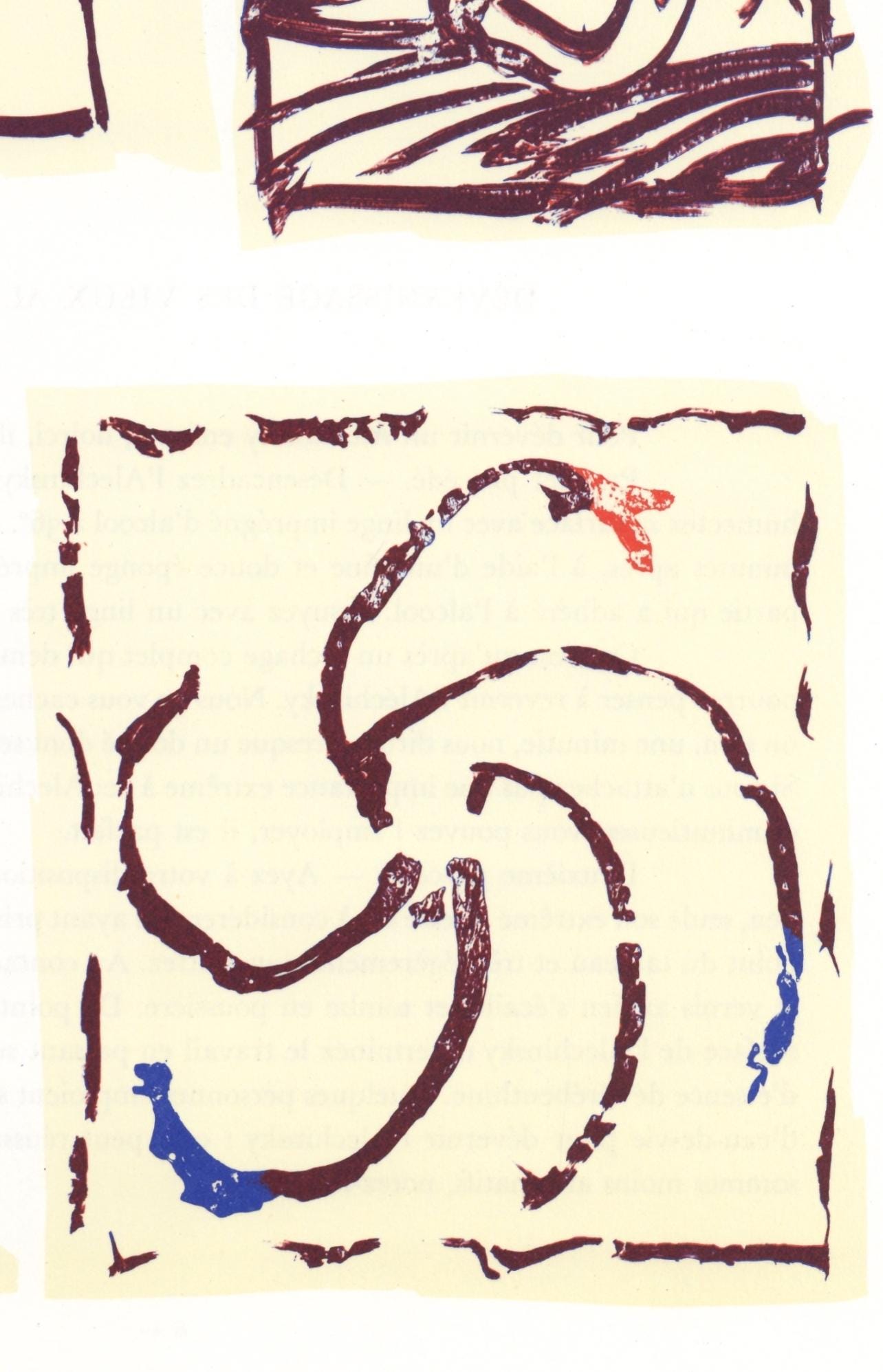 Pierre Alechinsky, Composition, Derrière le miroir, Limited Edition Lithograph