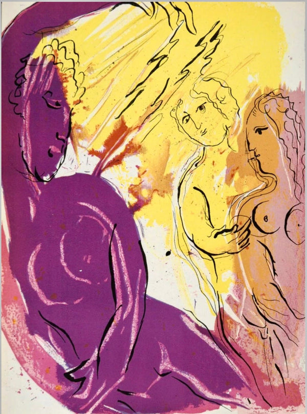 Marc Chagall, Angel of Paradise (Mourlot 117-46; Cramer 25), Drawings from the Bible by Marc Chagall, Verve, Limited Edition Lithograph