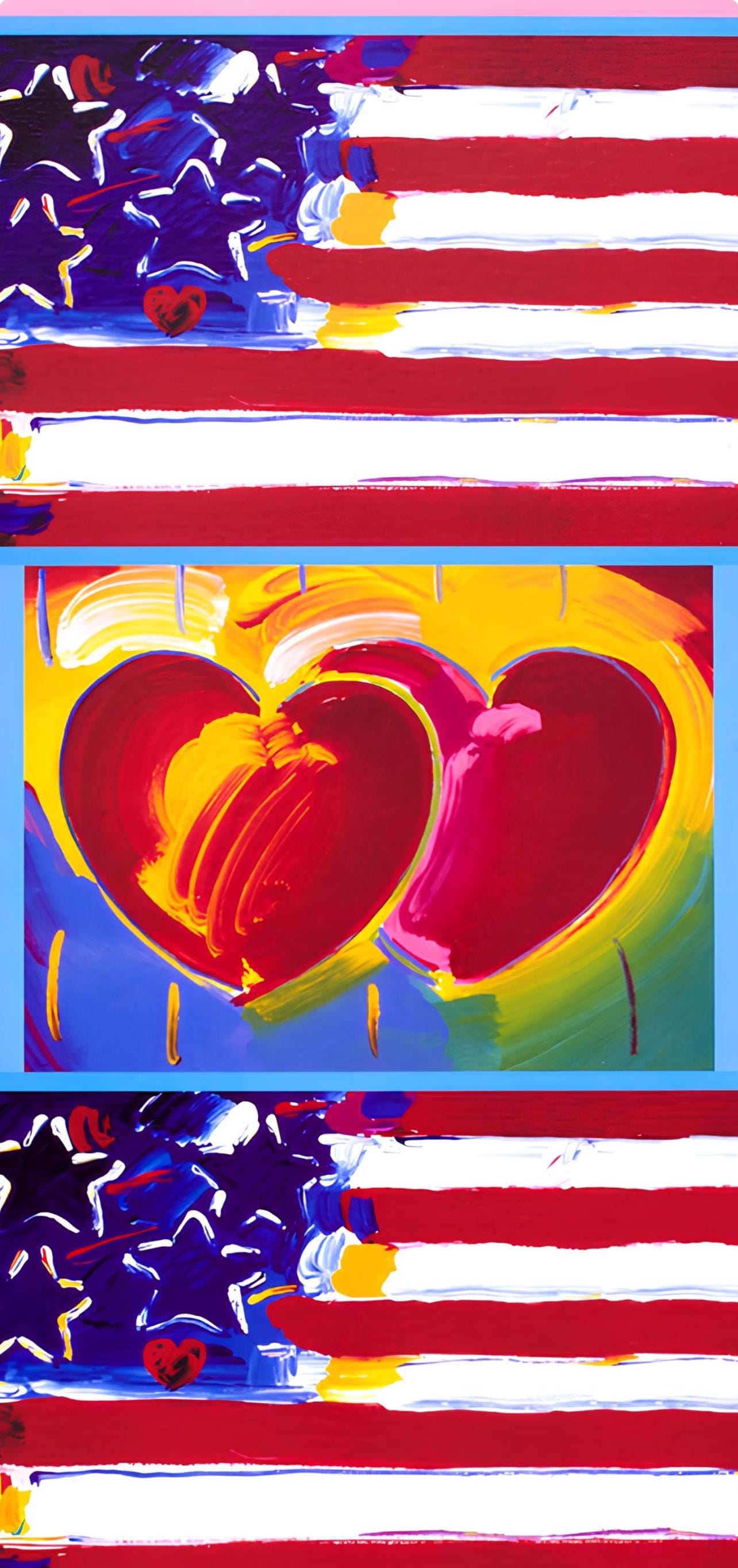 Peter Max, 4 Liberty Heads, 2005, Hand Signed, Official Edition Offset Lithograph