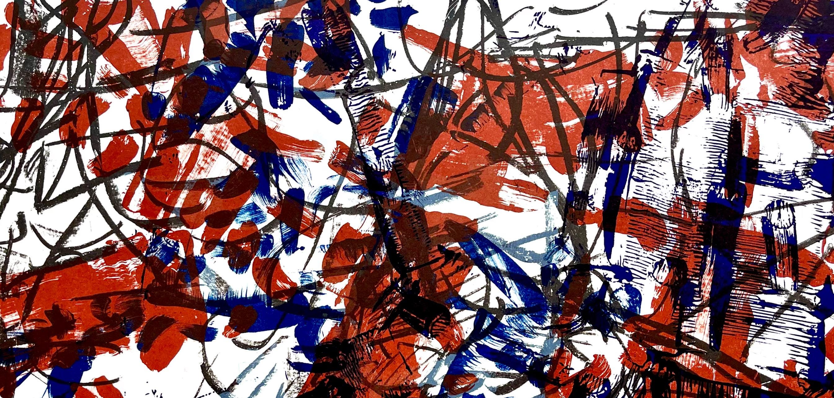 Jean-Paul Riopelle, Composition, Derrière le miroir, Limited Edition Lithograph