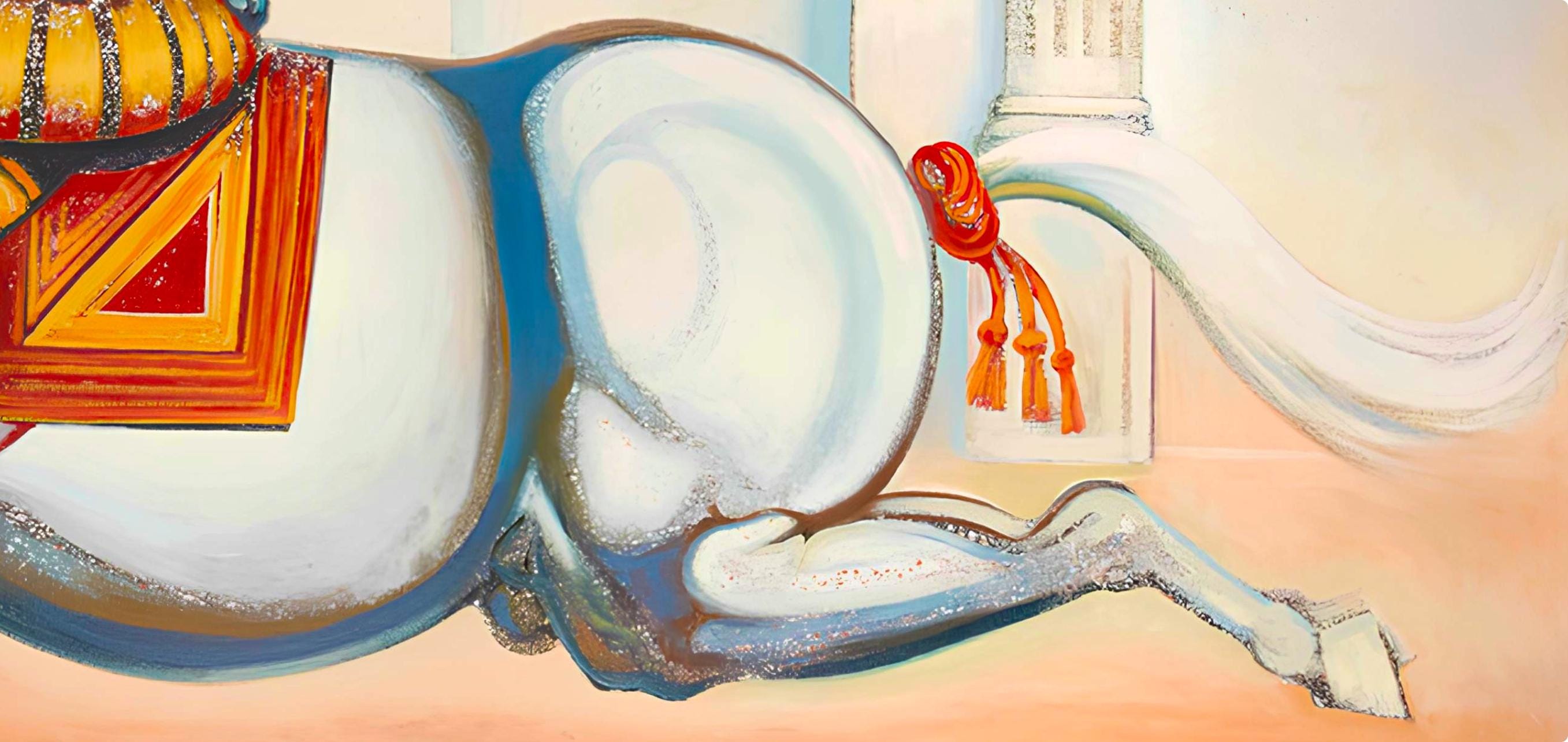 Lowell Nesbitt, Impossible Series (Horse with Knight), Original Painting (69 x 99 inches)