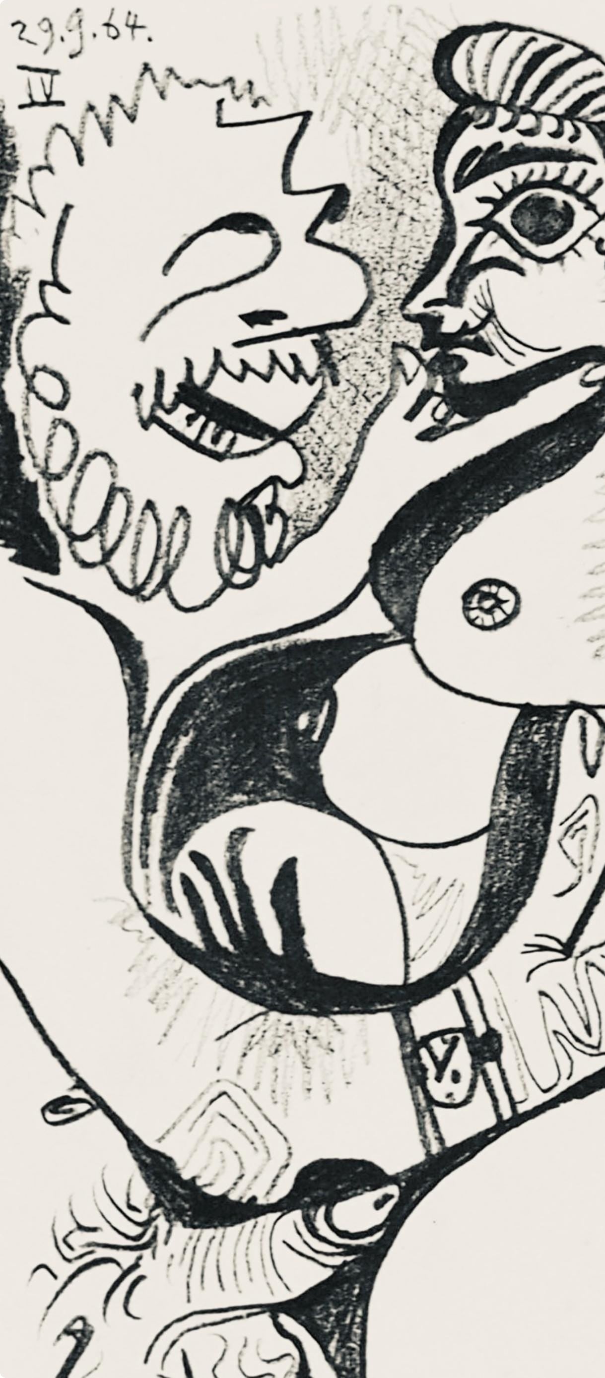 Pablo Picasso, Composition, Le Goût du Bonheur (Cramer 148; Bloch 2013), Limited Edition Mixed Media Lithograph