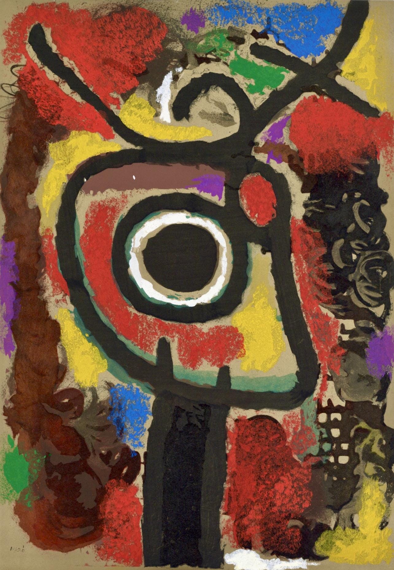 Joan Miró, Composition (Cramer 103; Mourlot 382-383), Miró Cartones 1956-1965, Limited Edition Lithograph