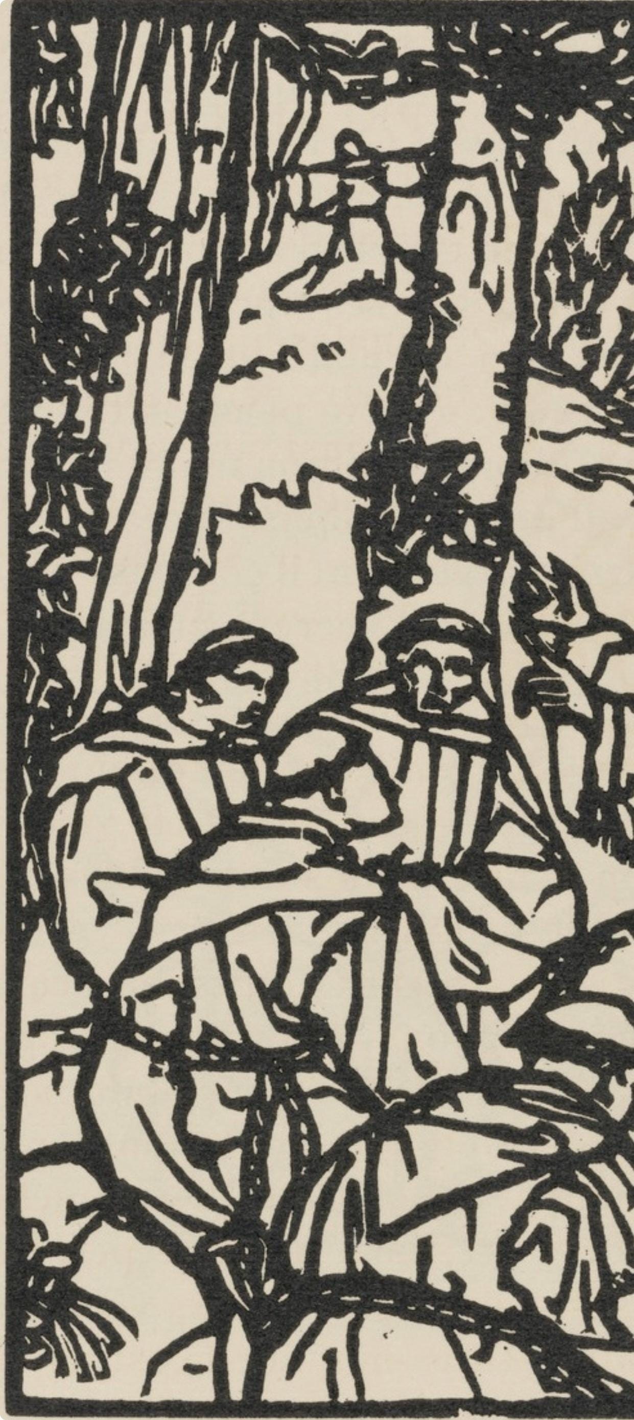 Émile Bernard, Composition (Morane, No. 100), Les Petites Fleurs de St. Françoise, Limited Edition Woodcut