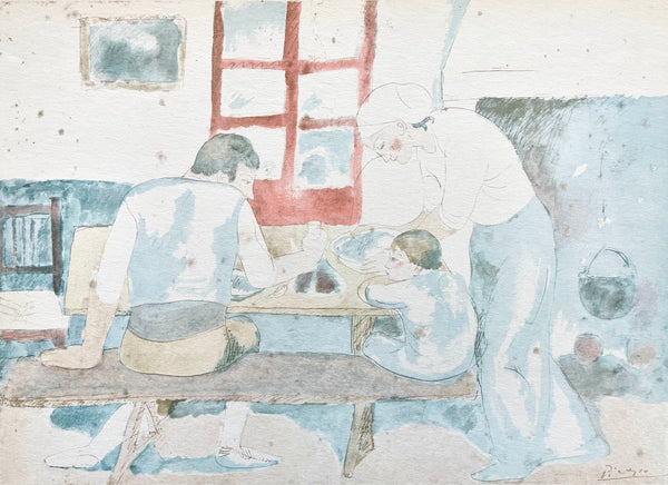Pablo Picasso, Family at Supper (Orozco 95), Picasso: Fifteen Drawings, Limited Edition Lithograph