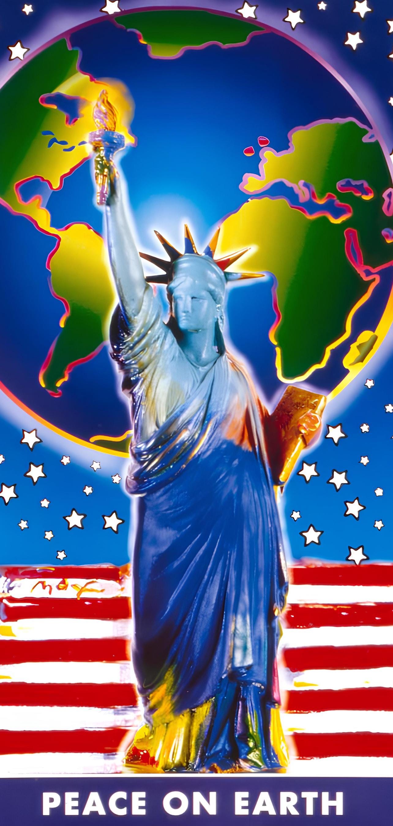 Peter Max, 9-11, Peace on Earth, 2001, Hand Signed, Official Edition Offset Lithograph