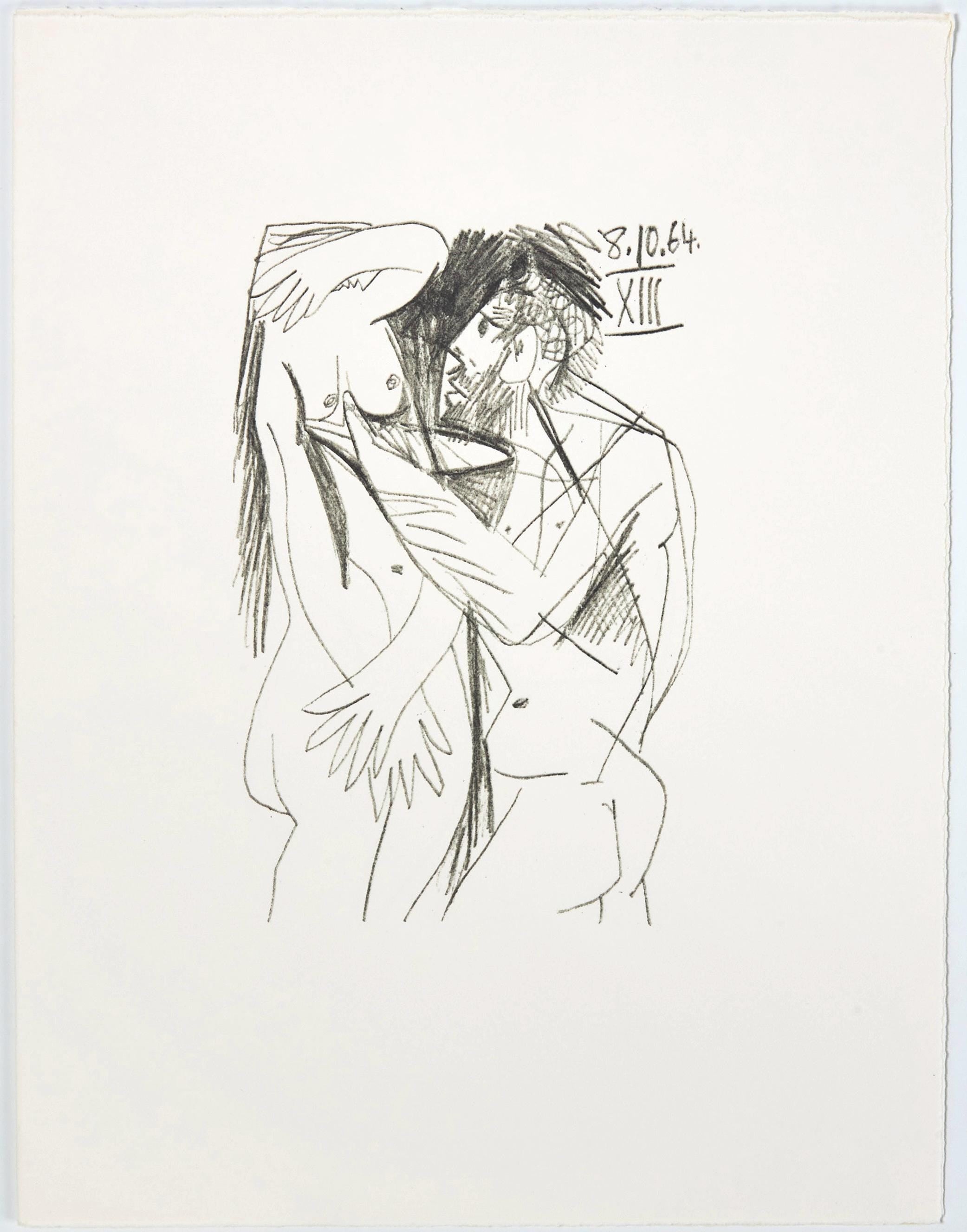 Pablo Picasso, Composition, Le Goût du Bonheur (Cramer 148; Bloch 2013), Limited Edition Mixed Media Lithograph