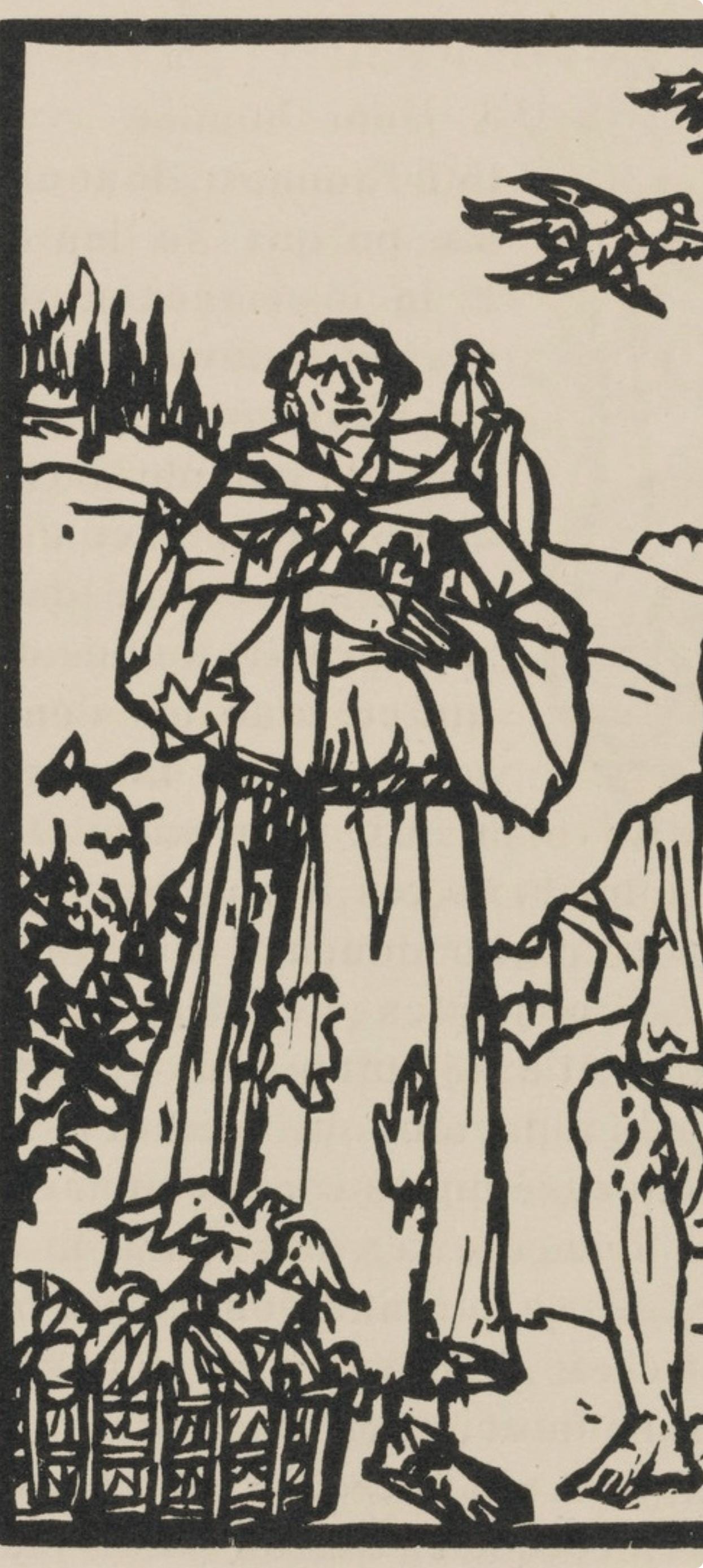 Émile Bernard, Composition (Morane, No. 100), Les Petites Fleurs de St. Françoise, Limited Edition Woodcut