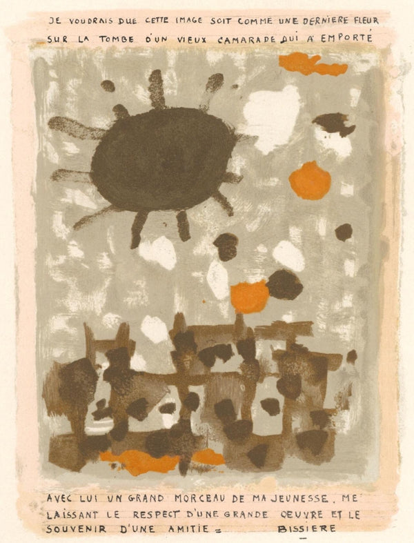 Roger Bissière, Composition, l’Hommage à Georges Braque, Derrière le miroir, Limited Edition Lithograph