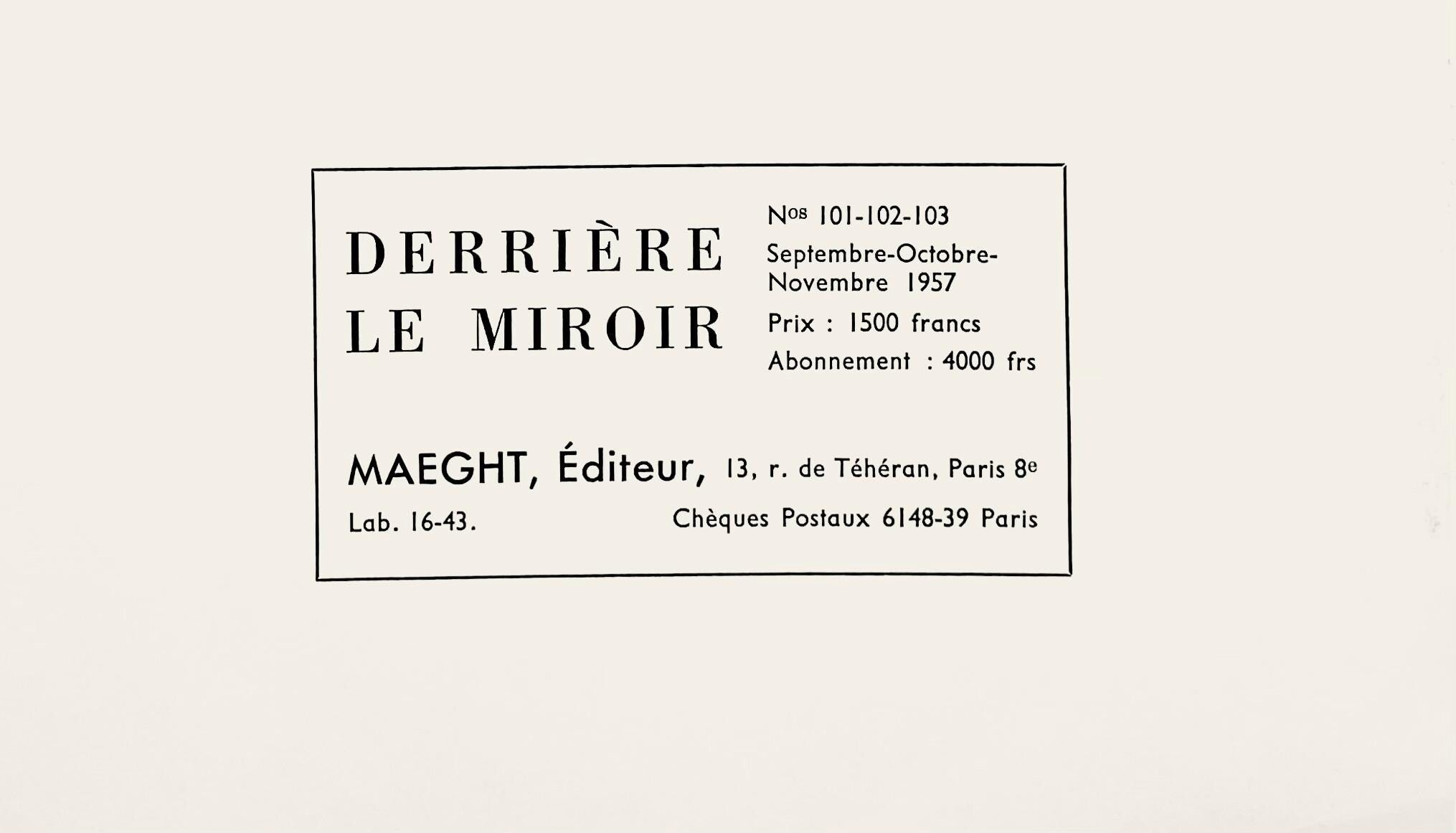 Fernand Léger, Composition, Derrière le miroir, Limited Edition Lithograph