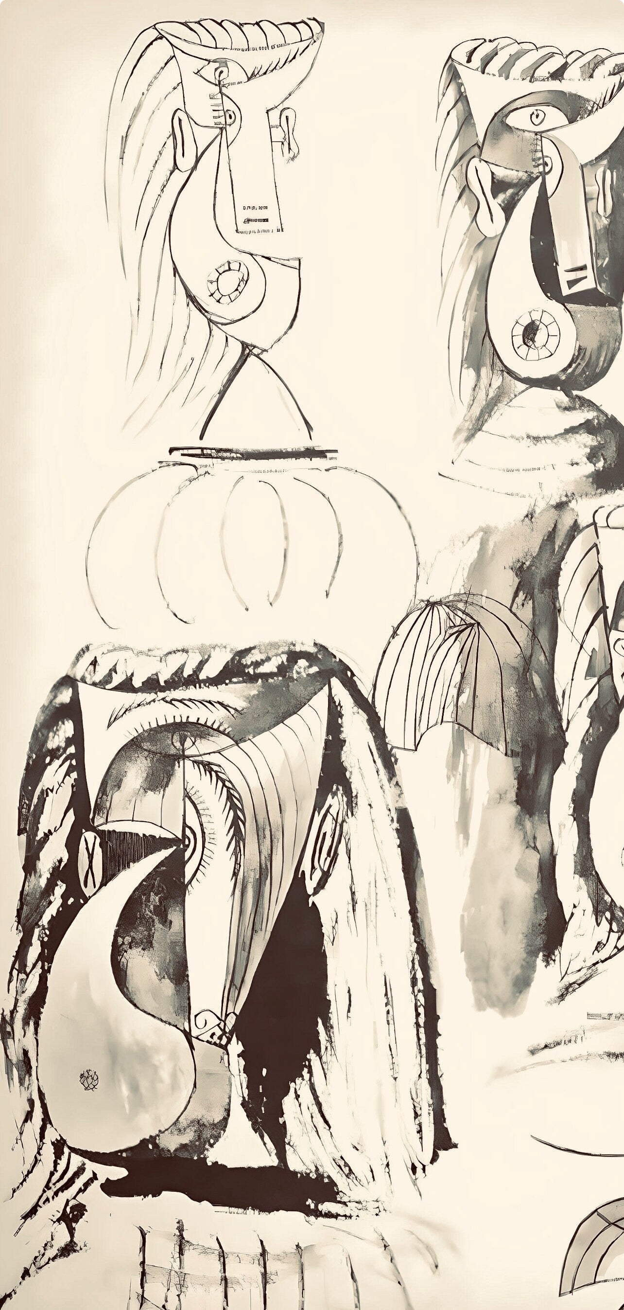 Pablo Picasso, Composition, Carnet de dessins de Picasso, Cahiers d’Art, Limited Edition Lithograph