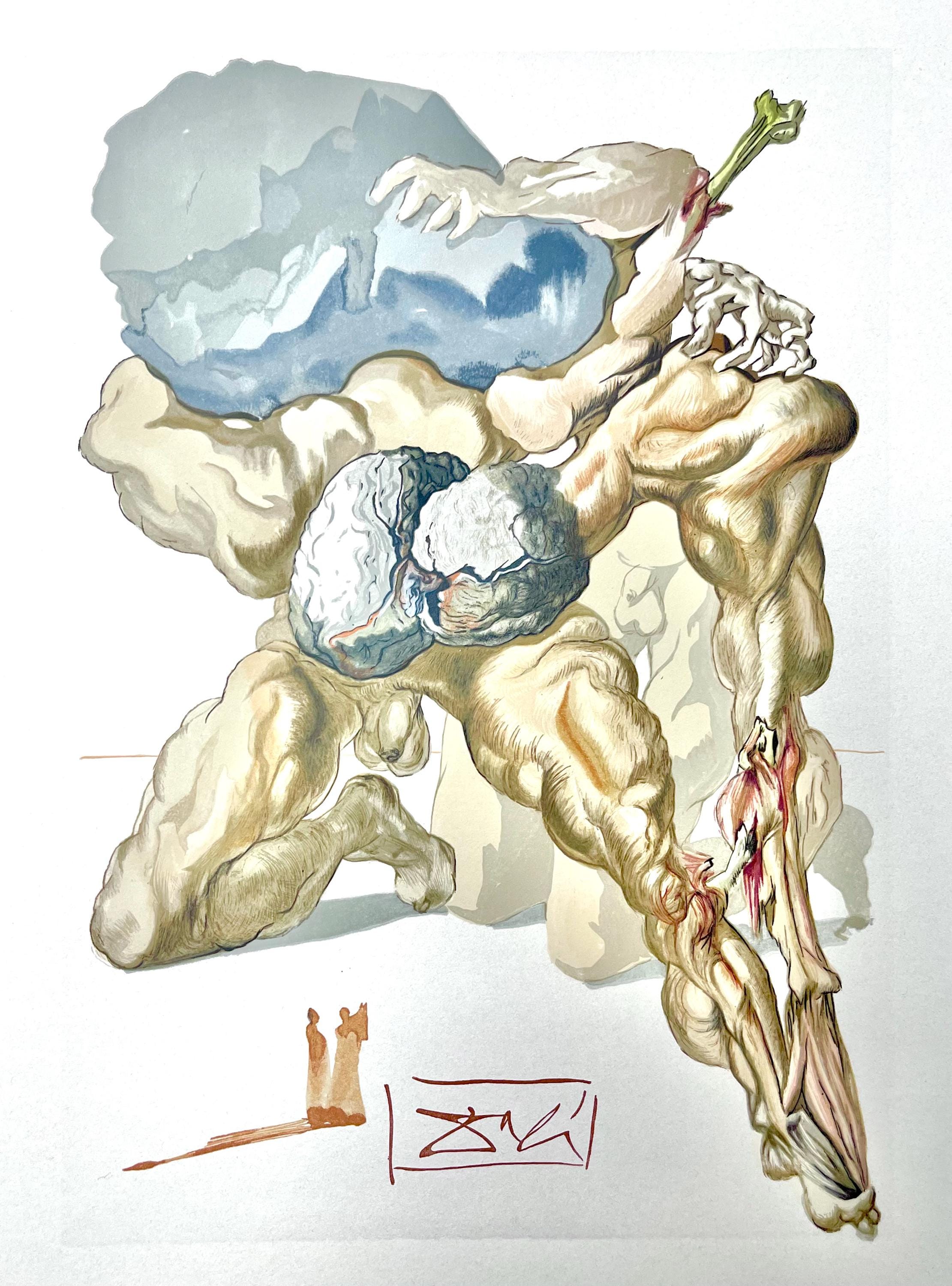 Salvador Dali, Hölle VII (Field 189-200; Michler/Löpsinger 1039-1138), Die Göttliche Komödie, Signed, Limited Edition Woodcut