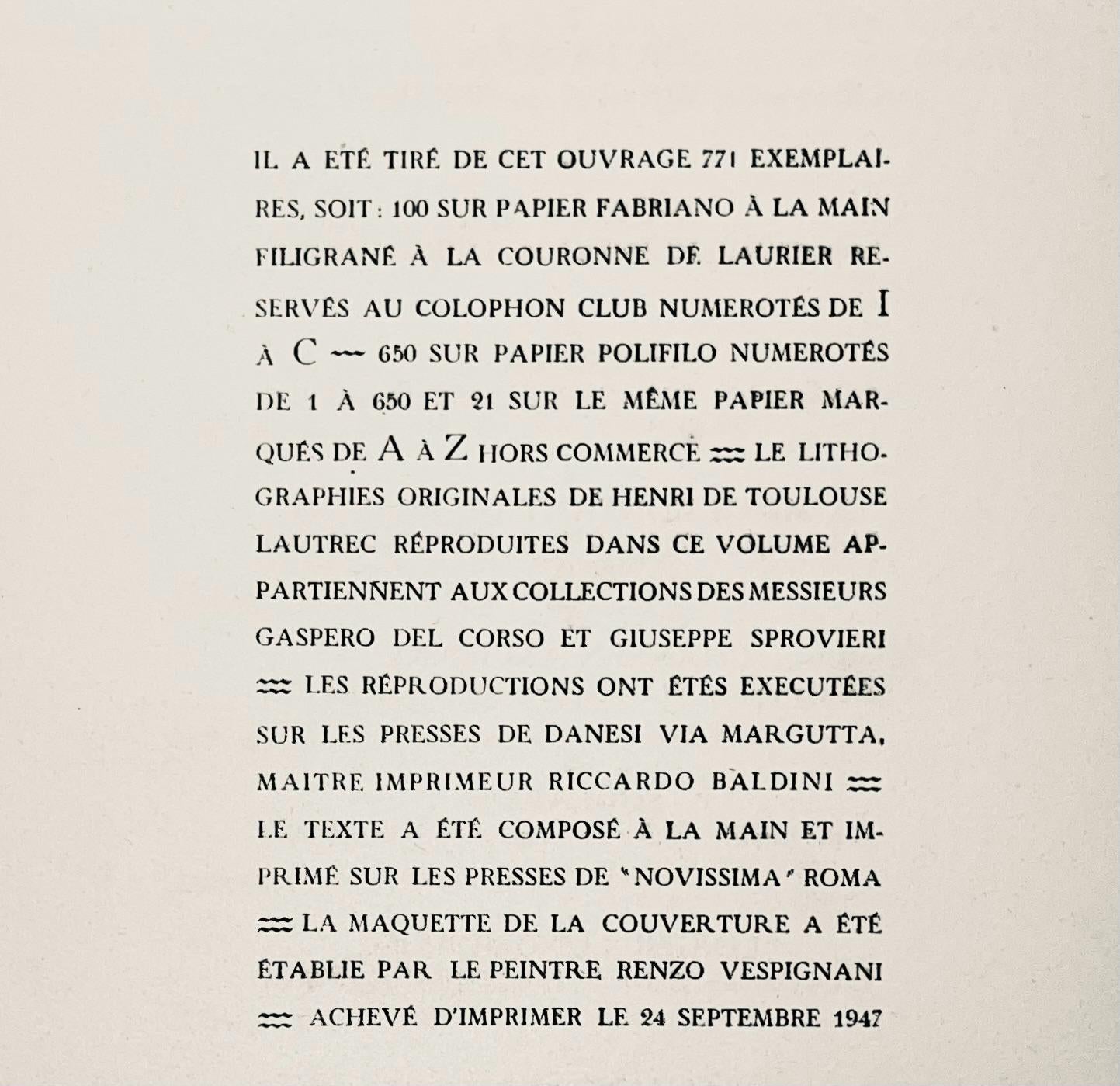 Henri de Toulouse-Lautrec, Composition, Images de Lautrec, 21 Planches en Couleurs, Collezione dell'Obelisco, Limited Edition Lithograph
