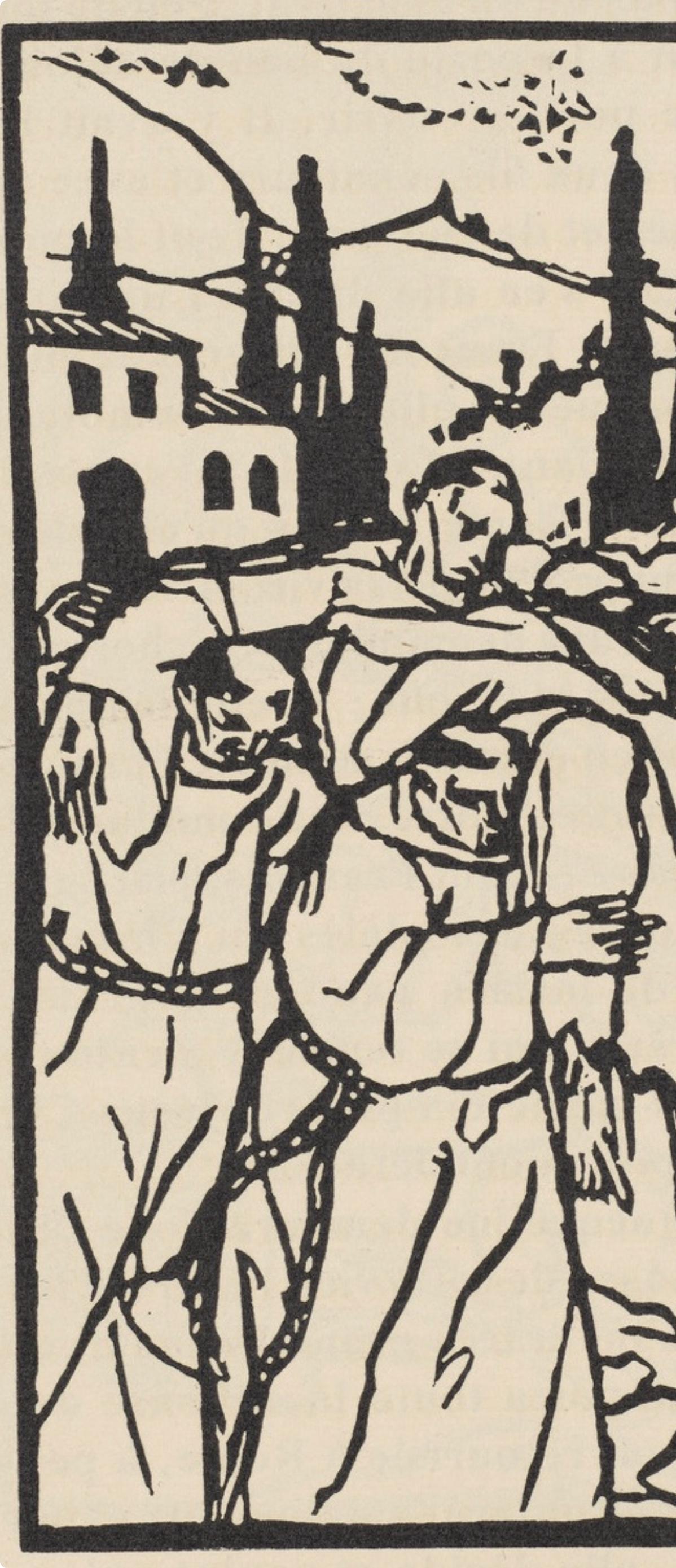 Émile Bernard, Composition (Morane, No. 100), Les Petites Fleurs de St. Françoise, Limited Edition Woodcut