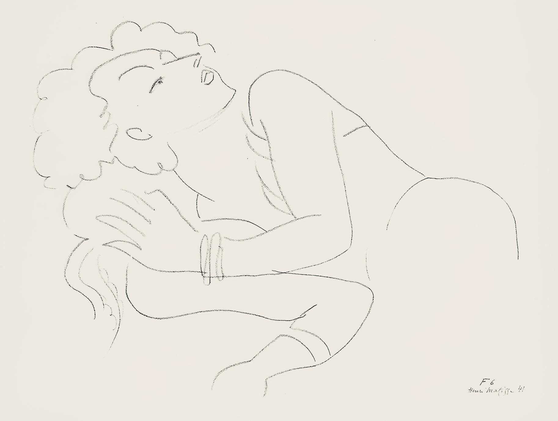 Henri Matisse, Série F, var. 6 (Duthuit 9), Henri Matisse, Dessins, Thèmes et variations, Limited Edition Lithograph