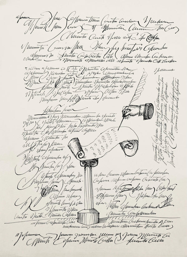 Saul Steinberg, Composition, Derrière le miroir, Limited Edition Lithograph