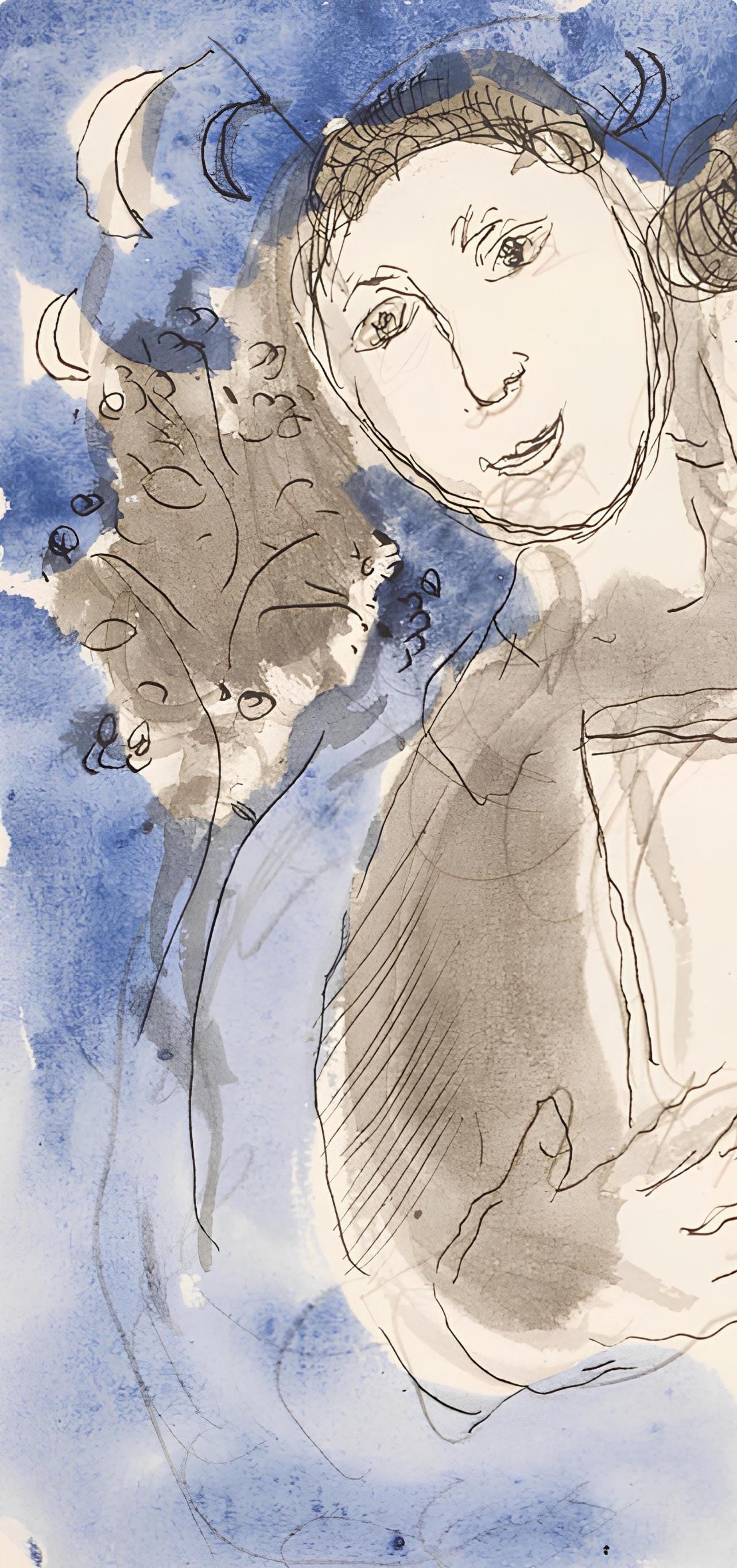 Marc Chagall, Composition, Lettres d'hivernage, Limited Edition Lithograph