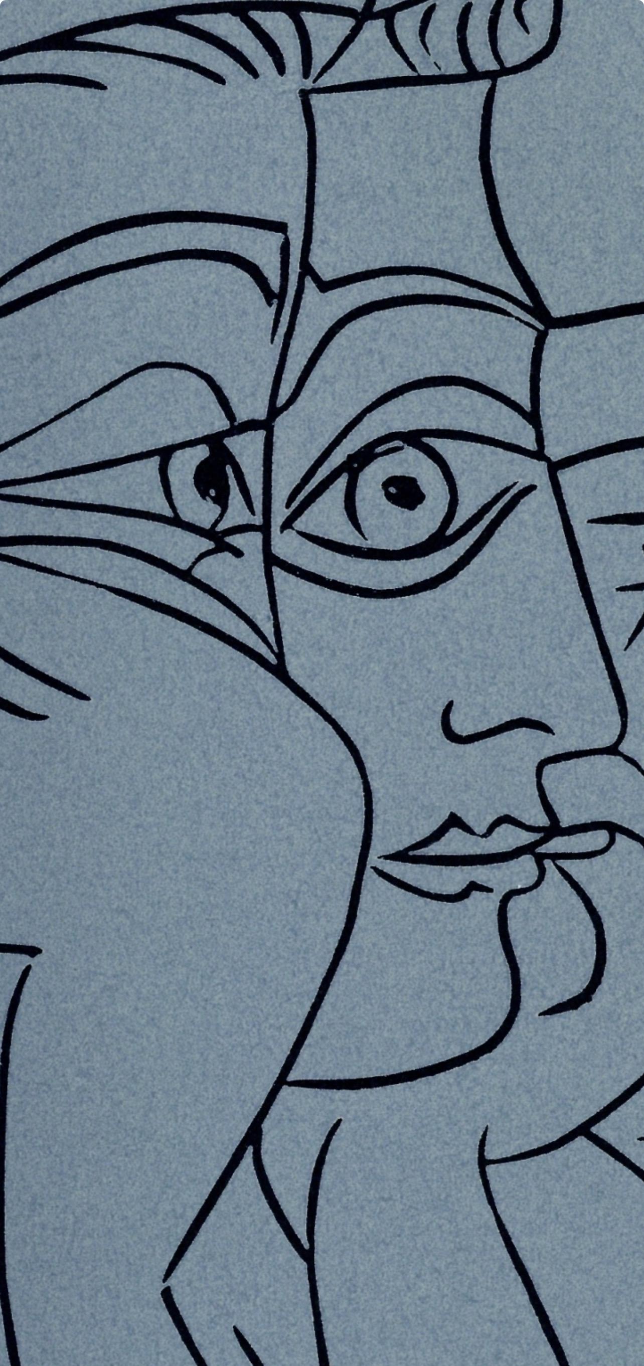 Pablo Picasso, Jacqueline Leaning on Her Elbows (Orozco 214), Grabados al linóleo, Limited Edition Linocut