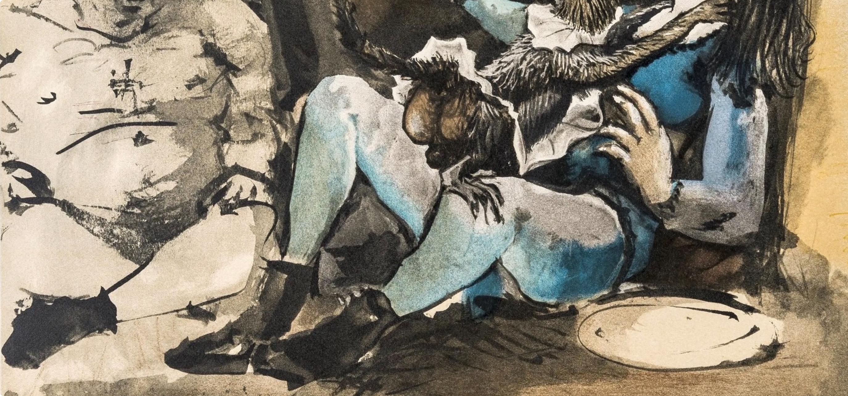 Pablo Picasso, Composition, Picasso and the Human Comedy, Verve: Revue Artistique et Littéraire, Limited Edition Lithograph