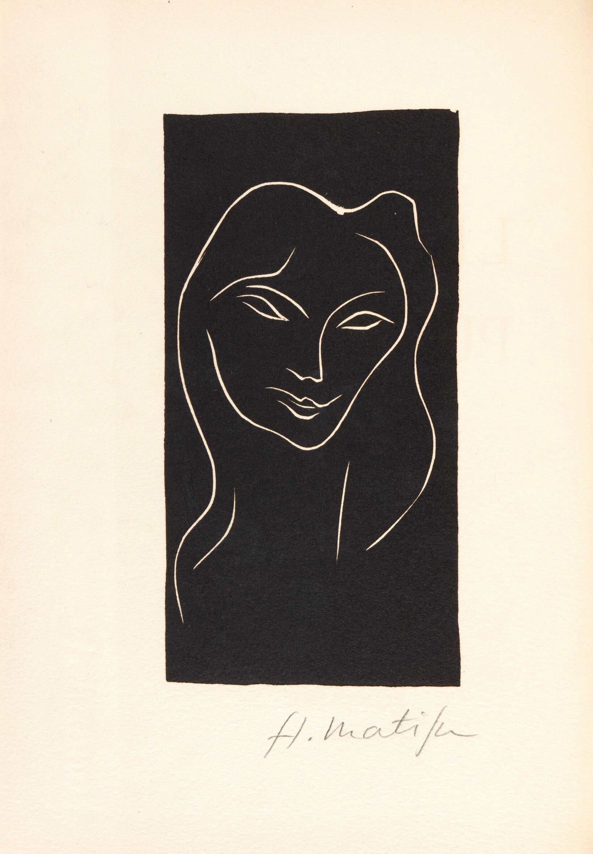 Henri Matisse, Tête de Femme (Duthuit 21), Le Poème pulvérisé, Limited Edition Linocut