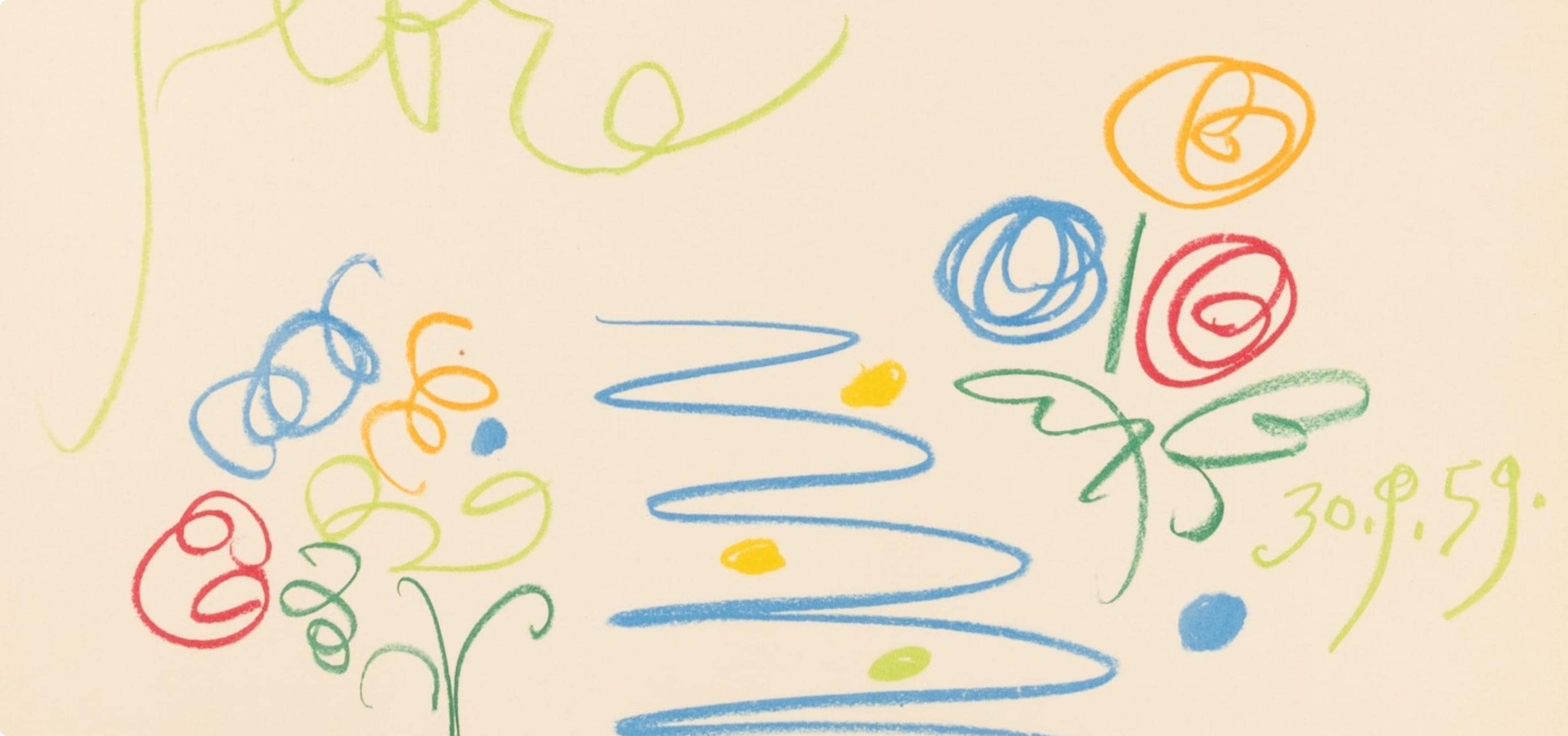 Pablo Picasso, Composition, Faunes et Flore d'Antibes, Limited Edition Lithograph