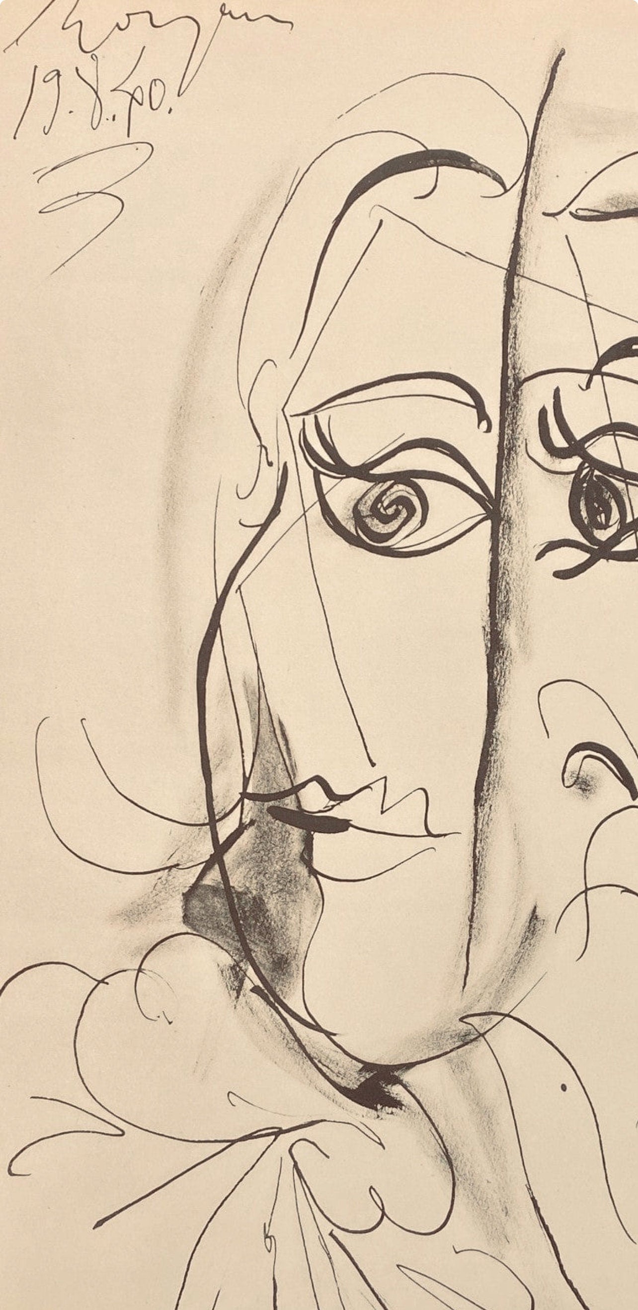 Pablo Picasso, Composition, Carnet de dessins de Picasso, Cahiers d’Art, Limited Edition Lithograph