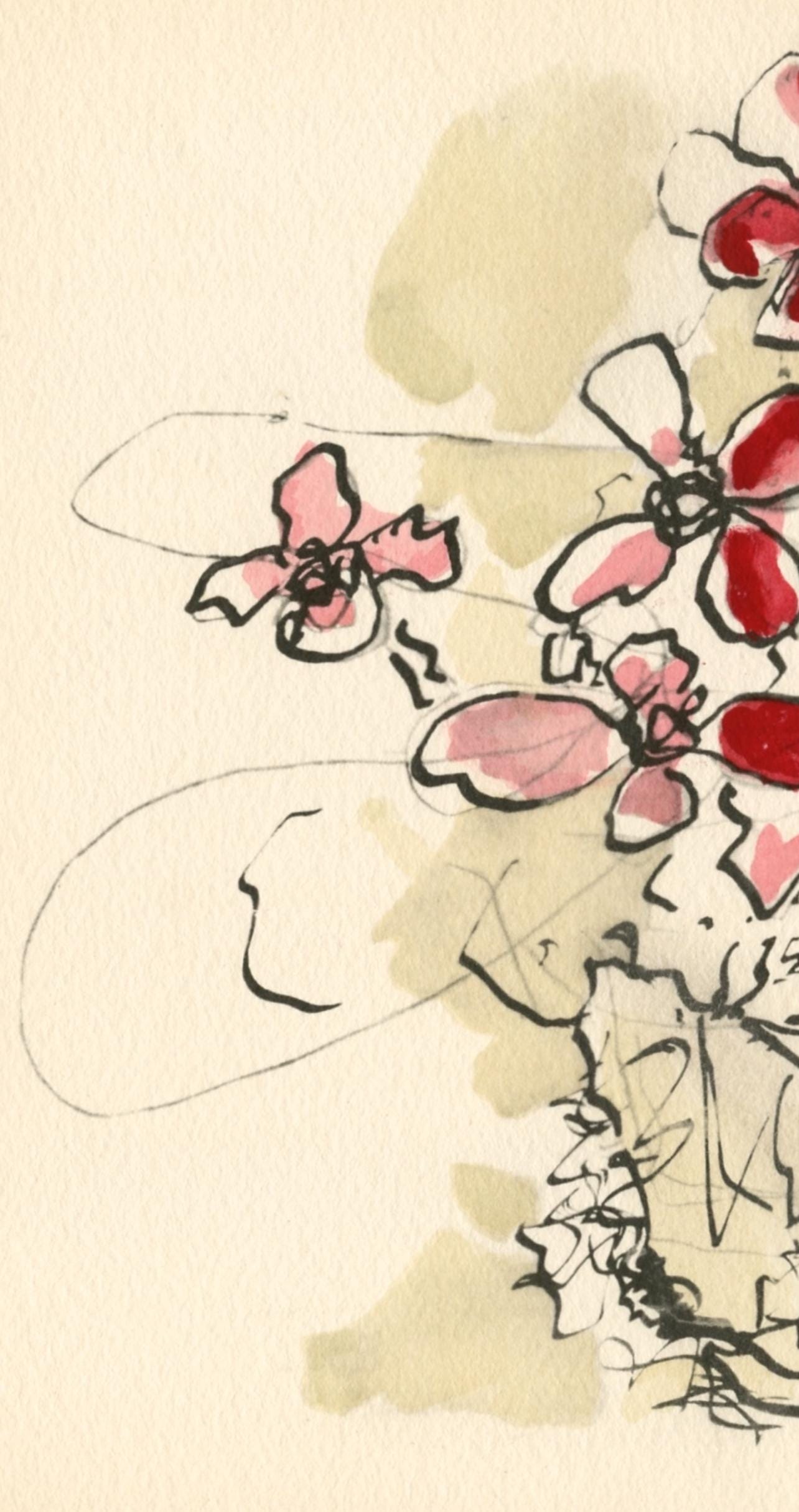 Georges Braque, Fleurs rouges, Georges Braque le solitaire, XXe siècle, Limited Edition Lithograph