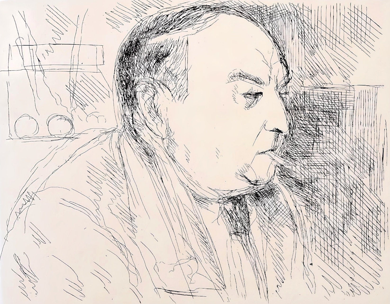 André Dunoyer de Segonzac, Portrait de l'Auteur, Au Temps de Paris Seine, Limited Edition Lithograph