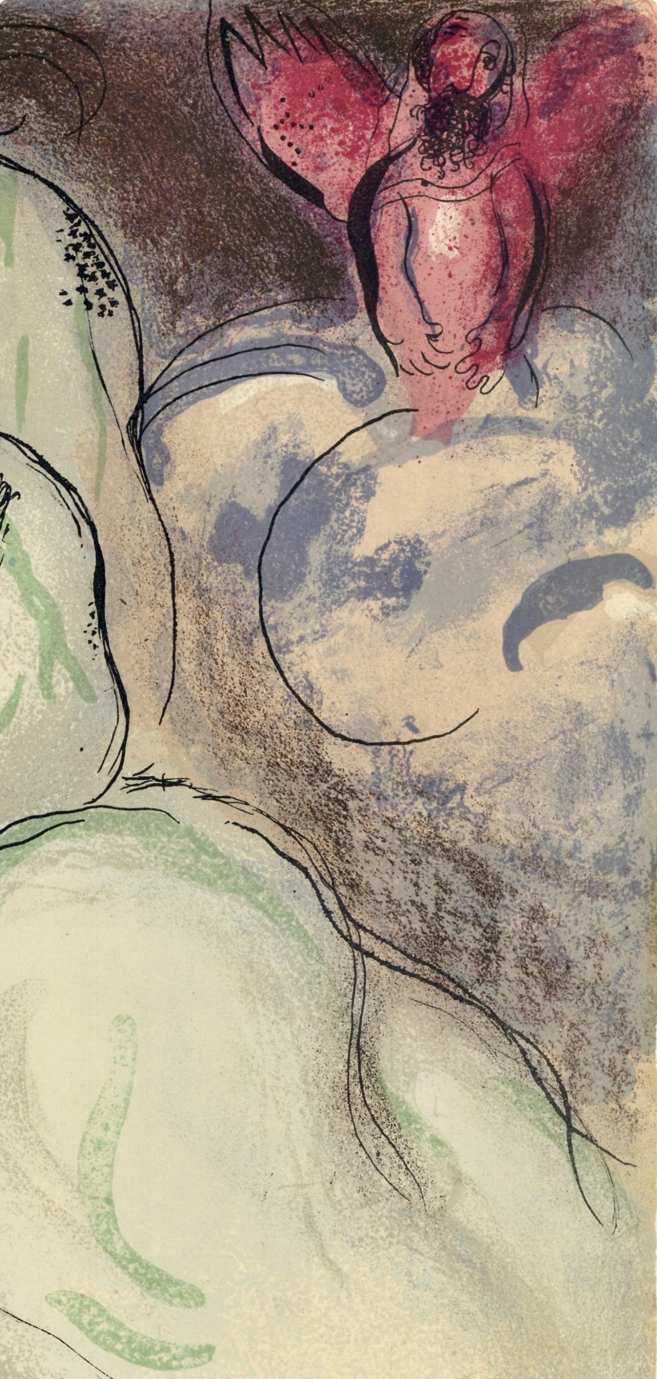 Marc Chagall, Sarah and Abimelech (Mourlot 117-46; Cramer 25), Drawings from the Bible, Verve: Revue, Limited Edition Lithograph