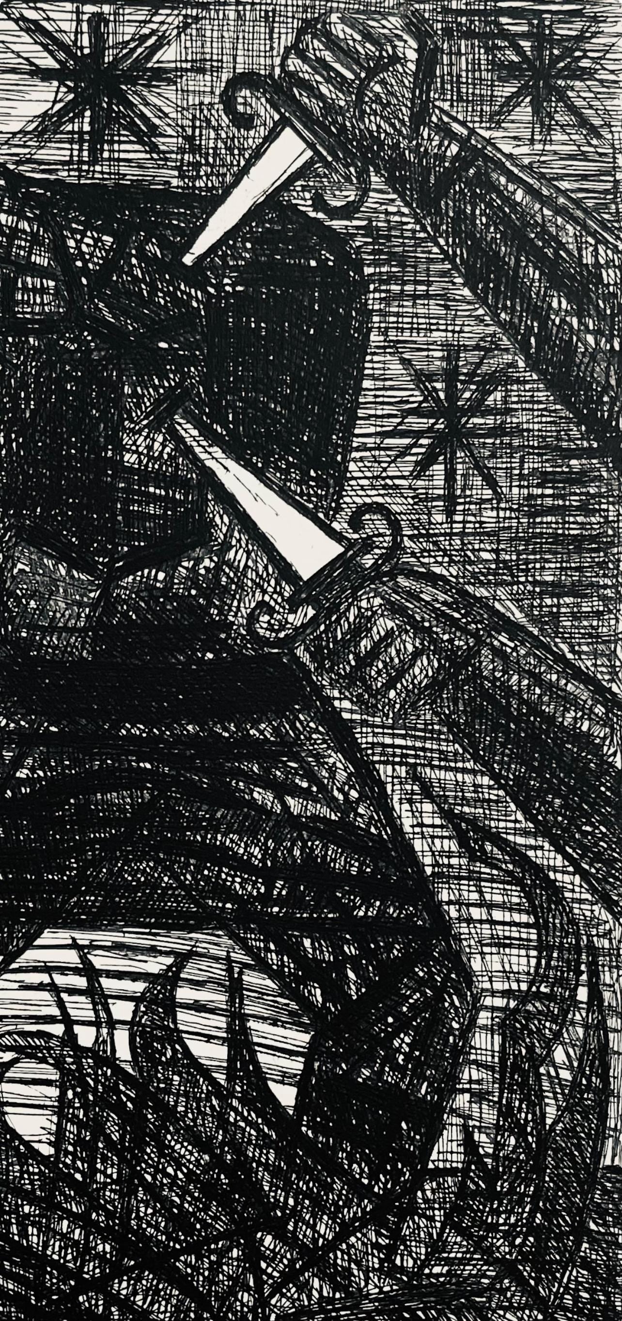 Marcel Gromaire, Assassinat De Banquo, Scène XII, Shakespeare, Macbeth, Eaux-fortes de Gromaire, Limited Edition Etching