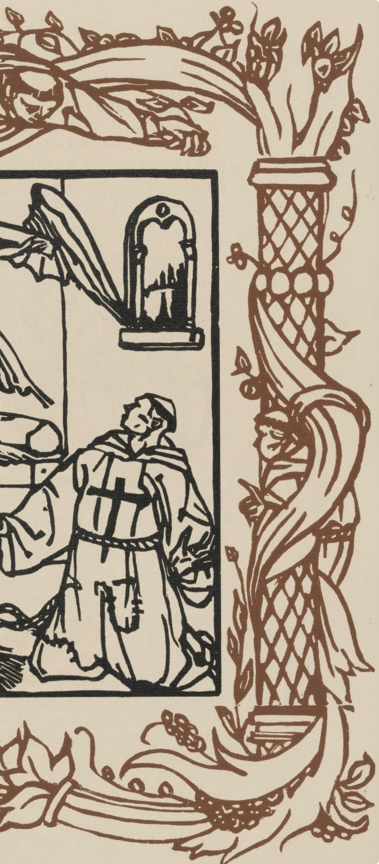 Émile Bernard, Composition (Morane, No. 100), Les Petites Fleurs de St. Françoise, Limited Edition Woodcut