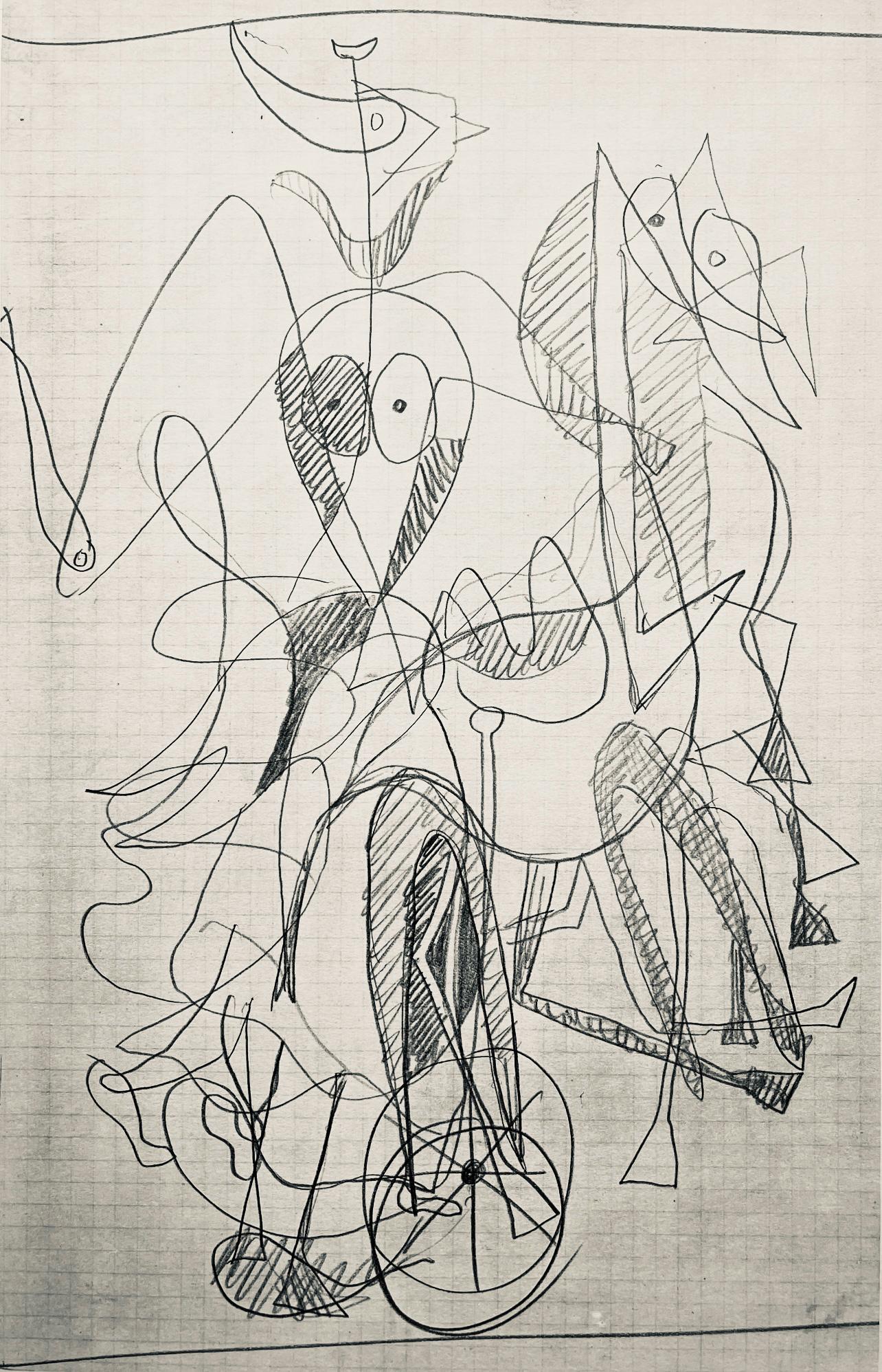 Georges Braque, Composition (Vallier 23), Hesiode, Théogonie, Derrière le miroir, Limited Edition Lithograph