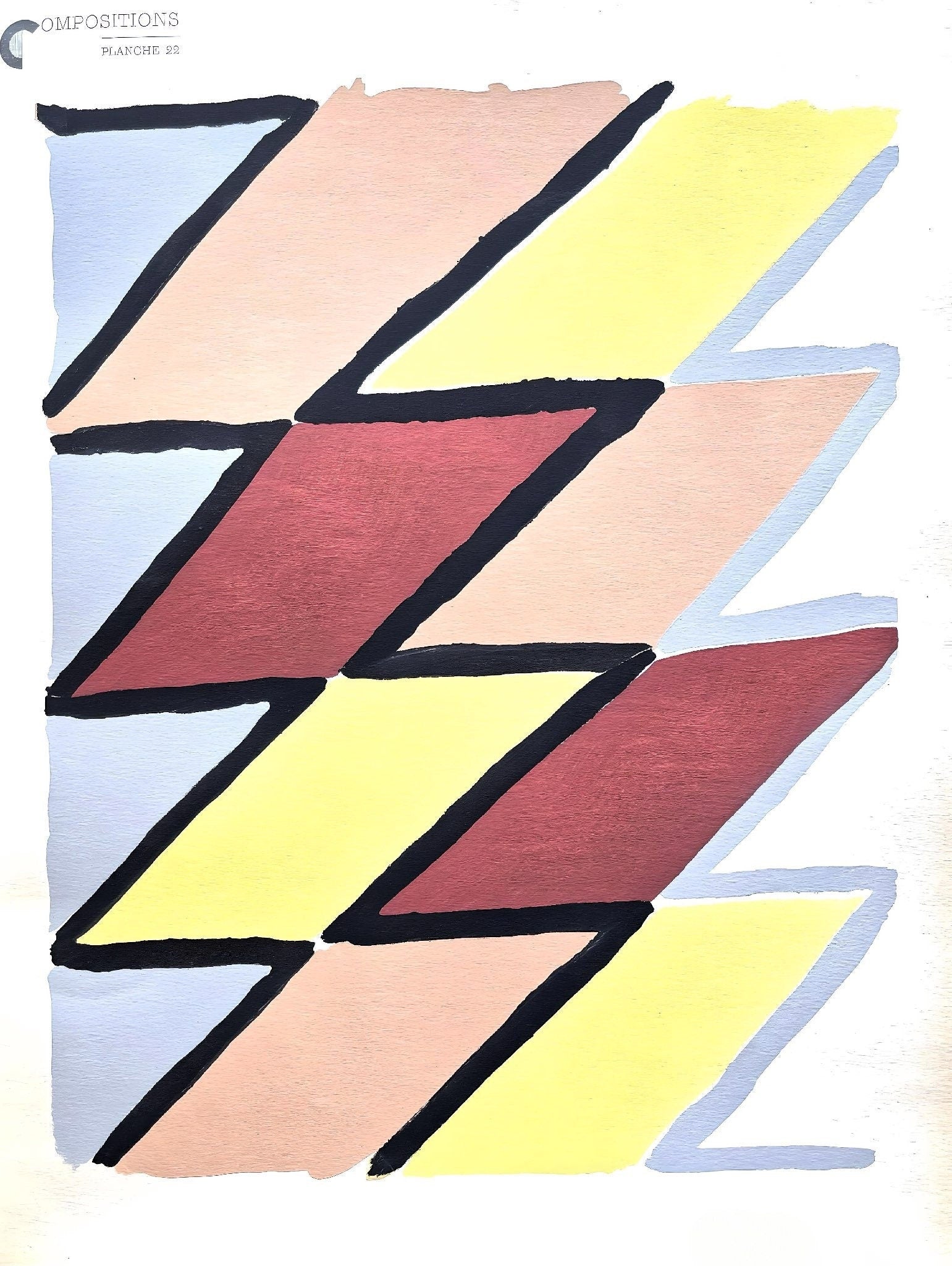Sonia Delaunay, Planche No. 22, Compositions, couleurs, idées: Sonia Delaunay, Limited Edition Lithograph