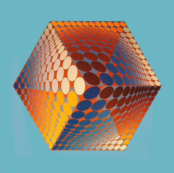 Victor Vasarely, Composition, Hexagone, Limited Edition Héliogravure