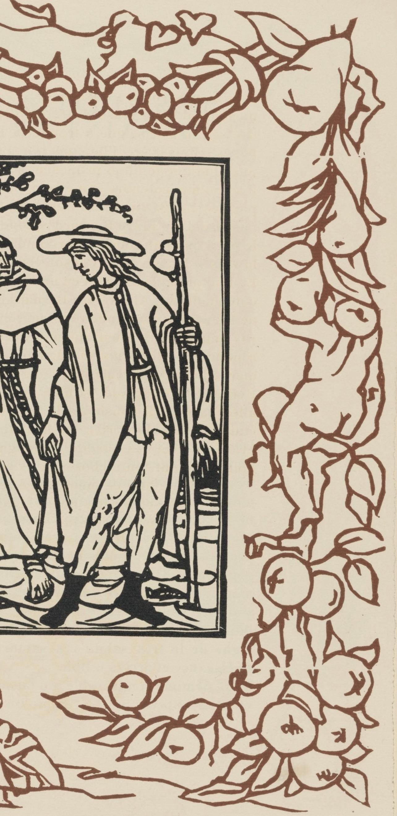 Émile Bernard, Composition (Morane, No. 100), Les Petites Fleurs de St. Françoise, Limited Edition Woodcut