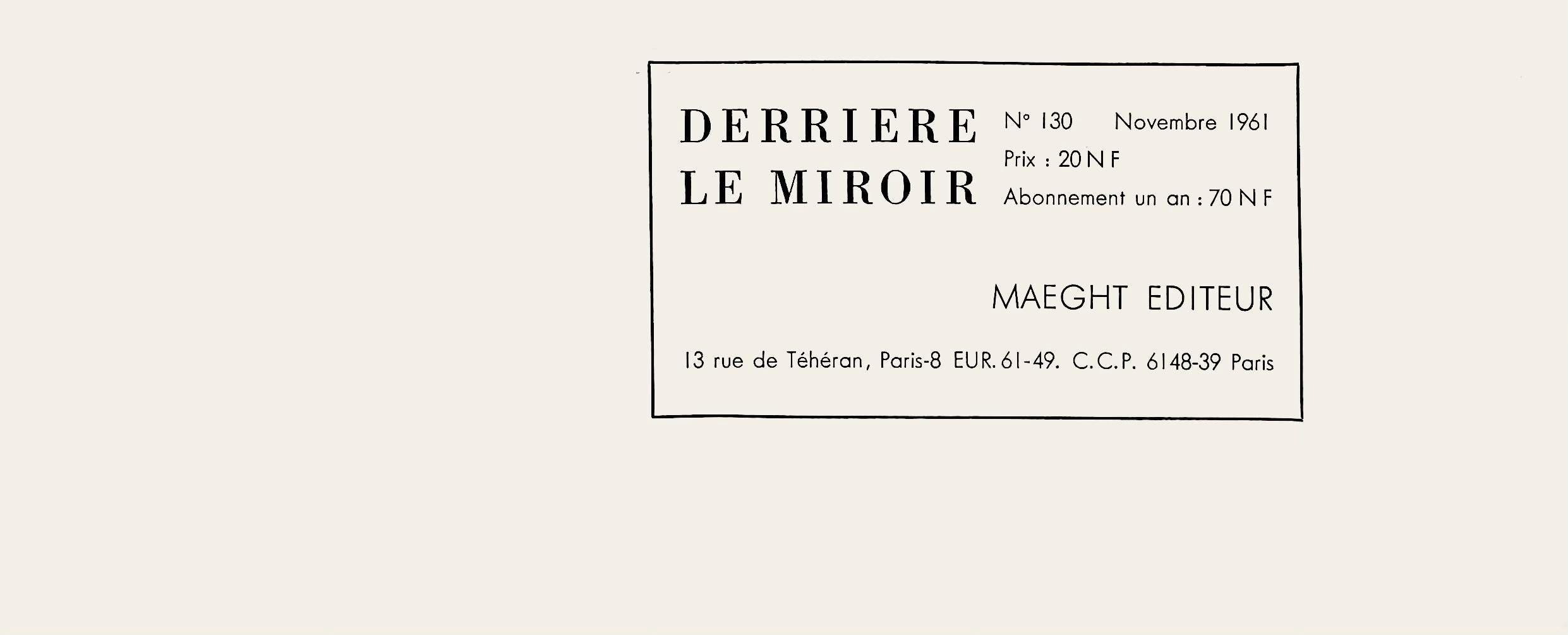 Raoul Ubac, Composition, Derrière le miroir, Limited Edition Lithograph