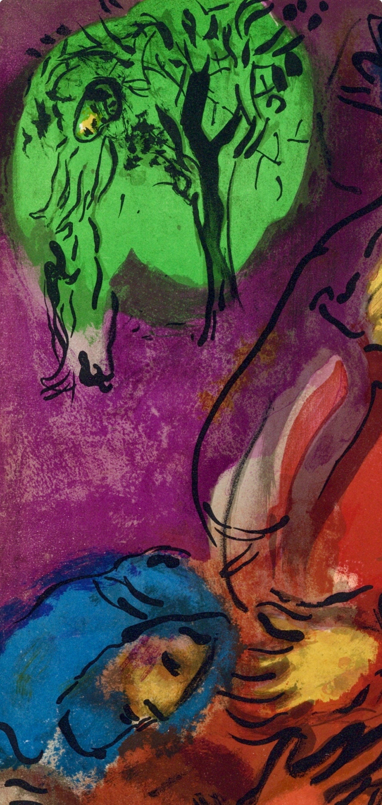 Marc Chagall, David and Absalom (Mourlot 117-46; Cramer 25), Drawings from the Bible by Marc Chagall, Verve, Limited Edition Lithograph