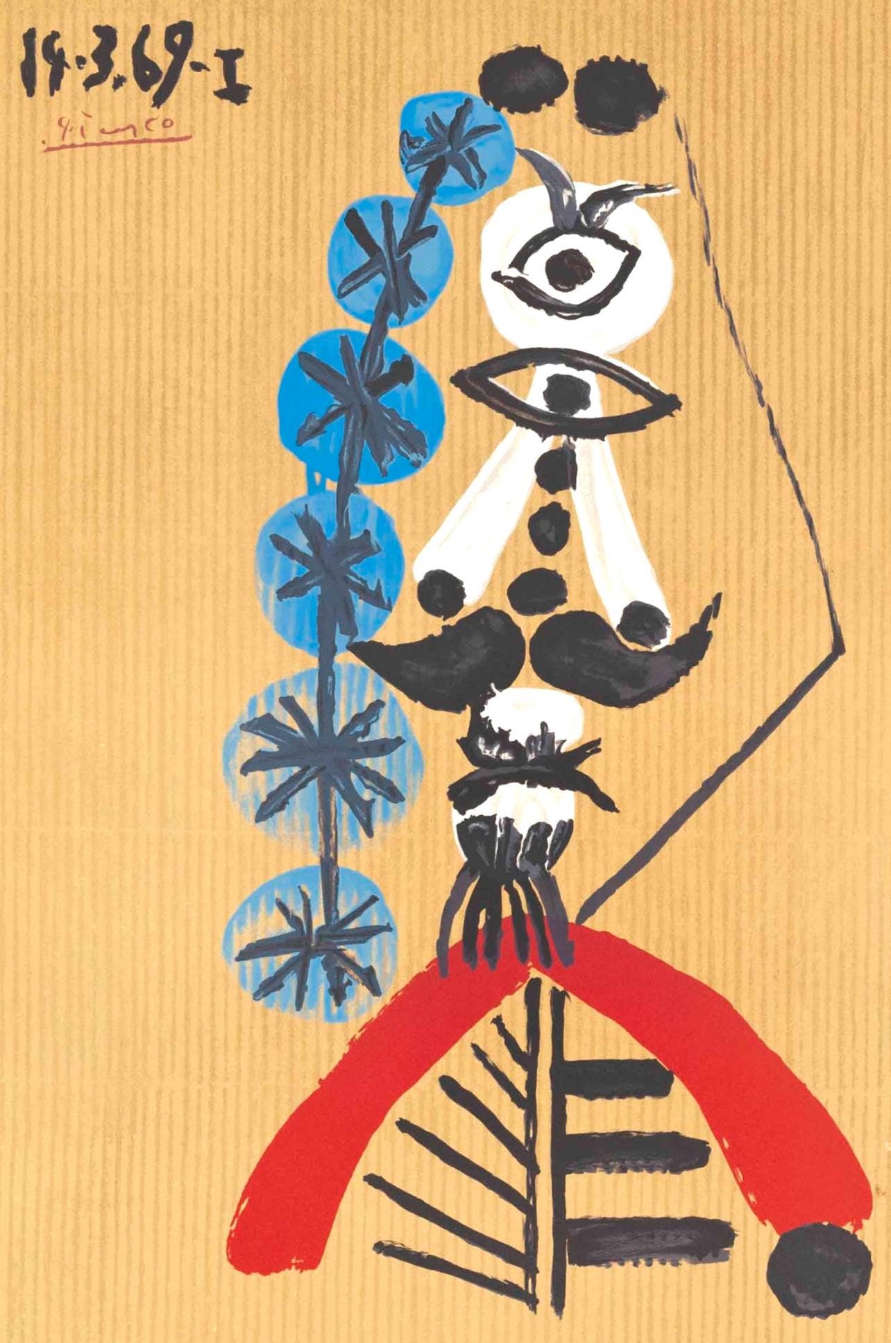 Pablo Picasso, Composition (Orozco 207-261), Vingt-Neuf Portraits Imaginaires, Limited Edition Lithograph