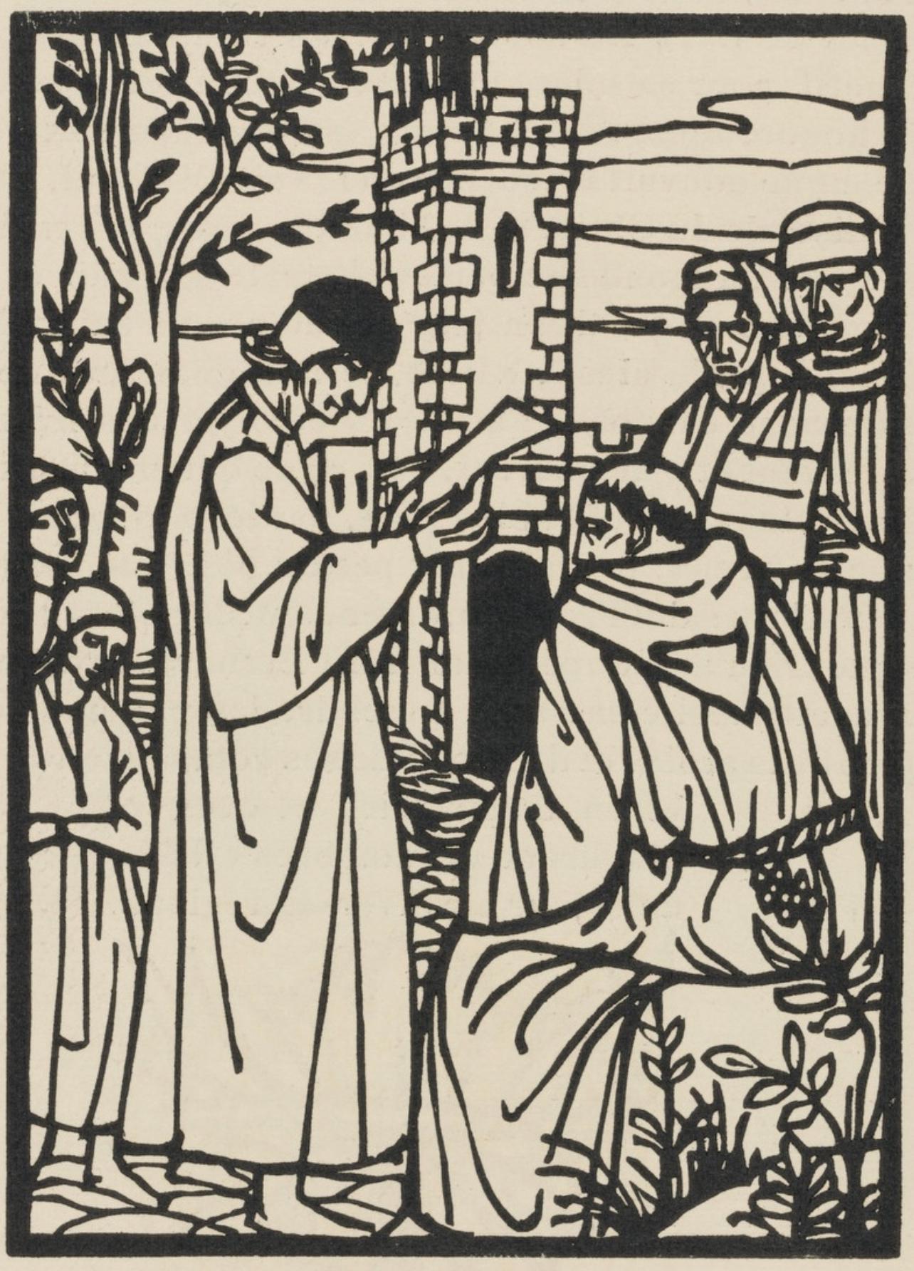 Émile Bernard, Composition (Morane, No. 100), Les Petites Fleurs de St. Françoise, Limited Edition Woodcut