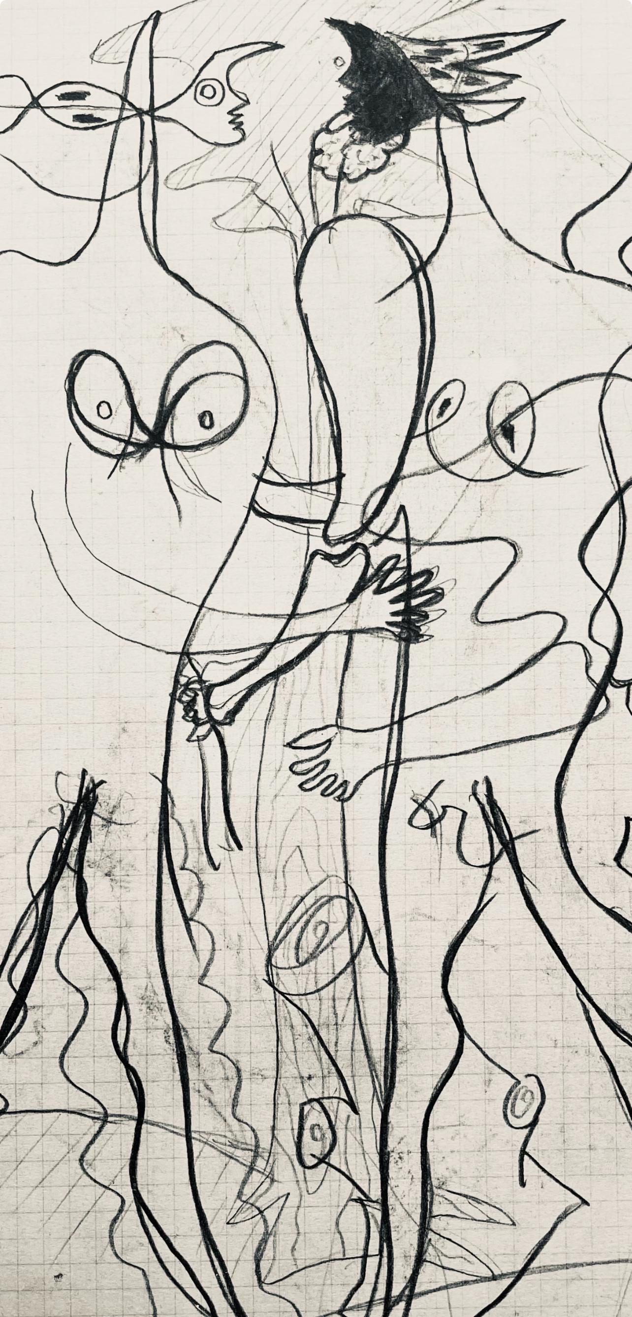 Georges Braque, Composition (Vallier 23), Hesiode, Théogonie, Derrière le miroir, Limited Edition Lithograph