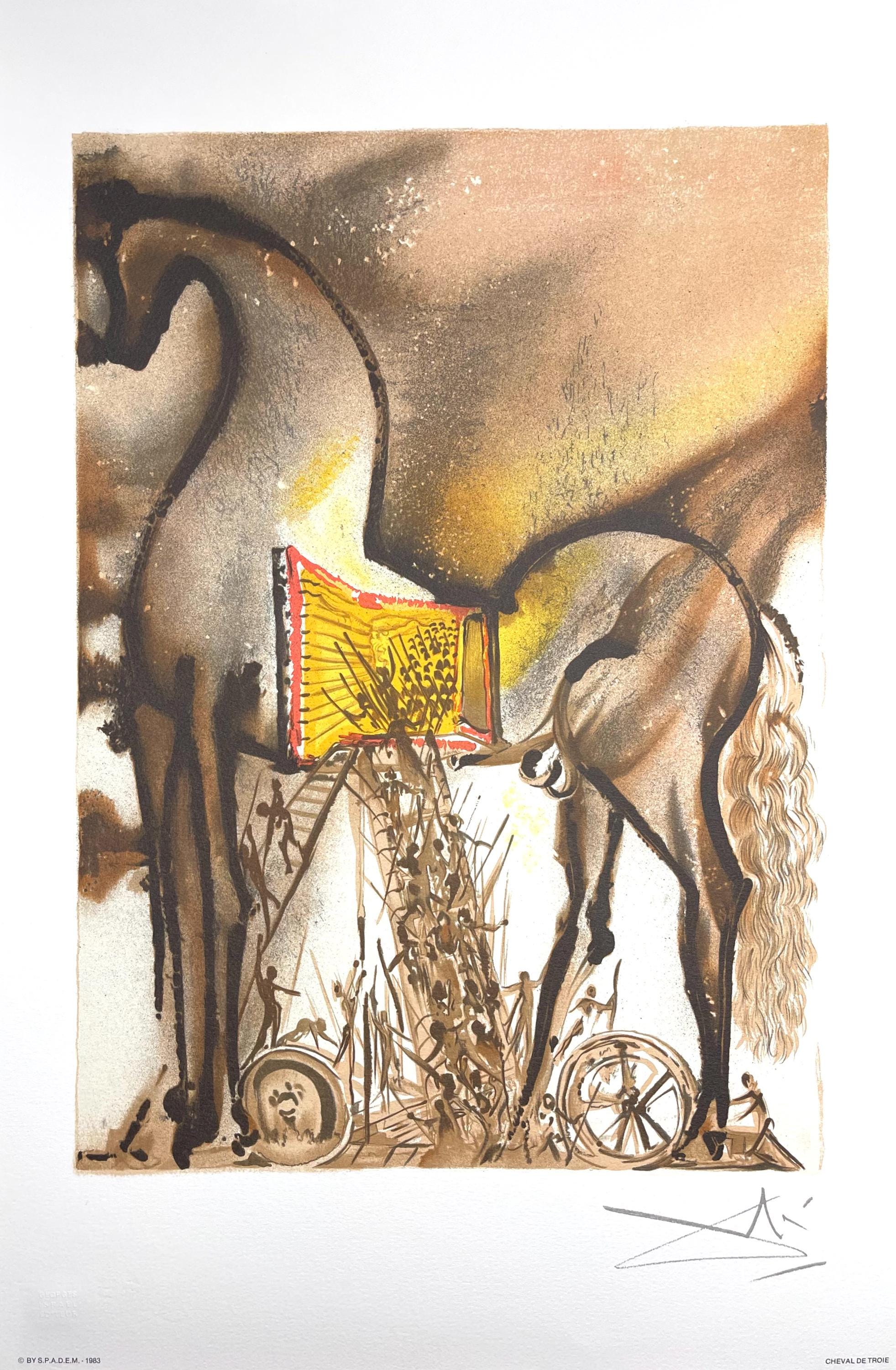 Salvador Dalí, Cheval de Troie, Les Chevaux de Dalí, Limited Edition Lithograph