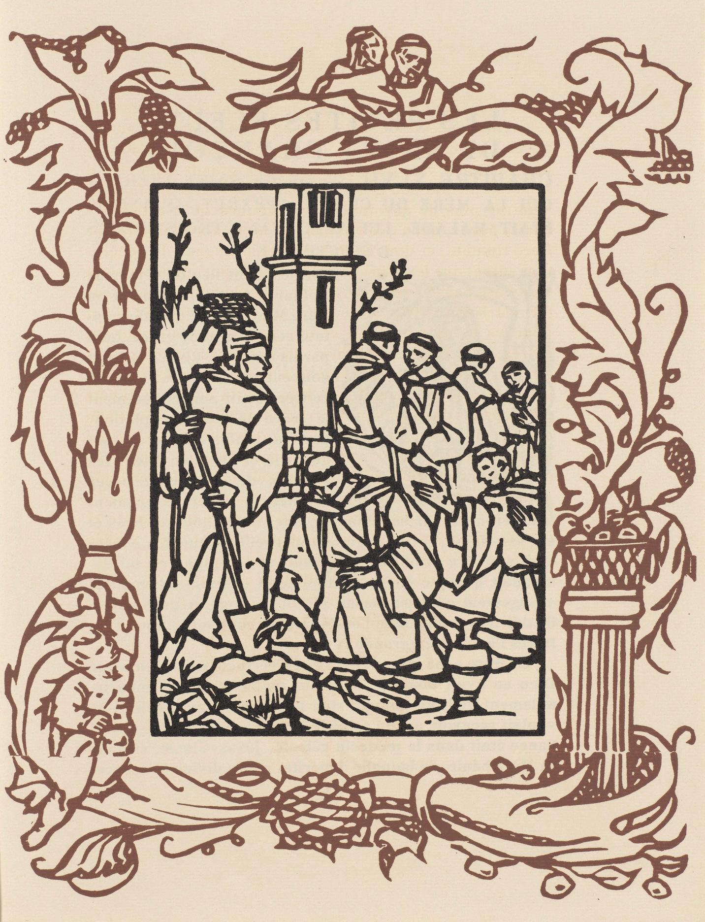 Émile Bernard, Composition (Morane, No. 100), Les Petites Fleurs de St. Françoise, Limited Edition Woodcut