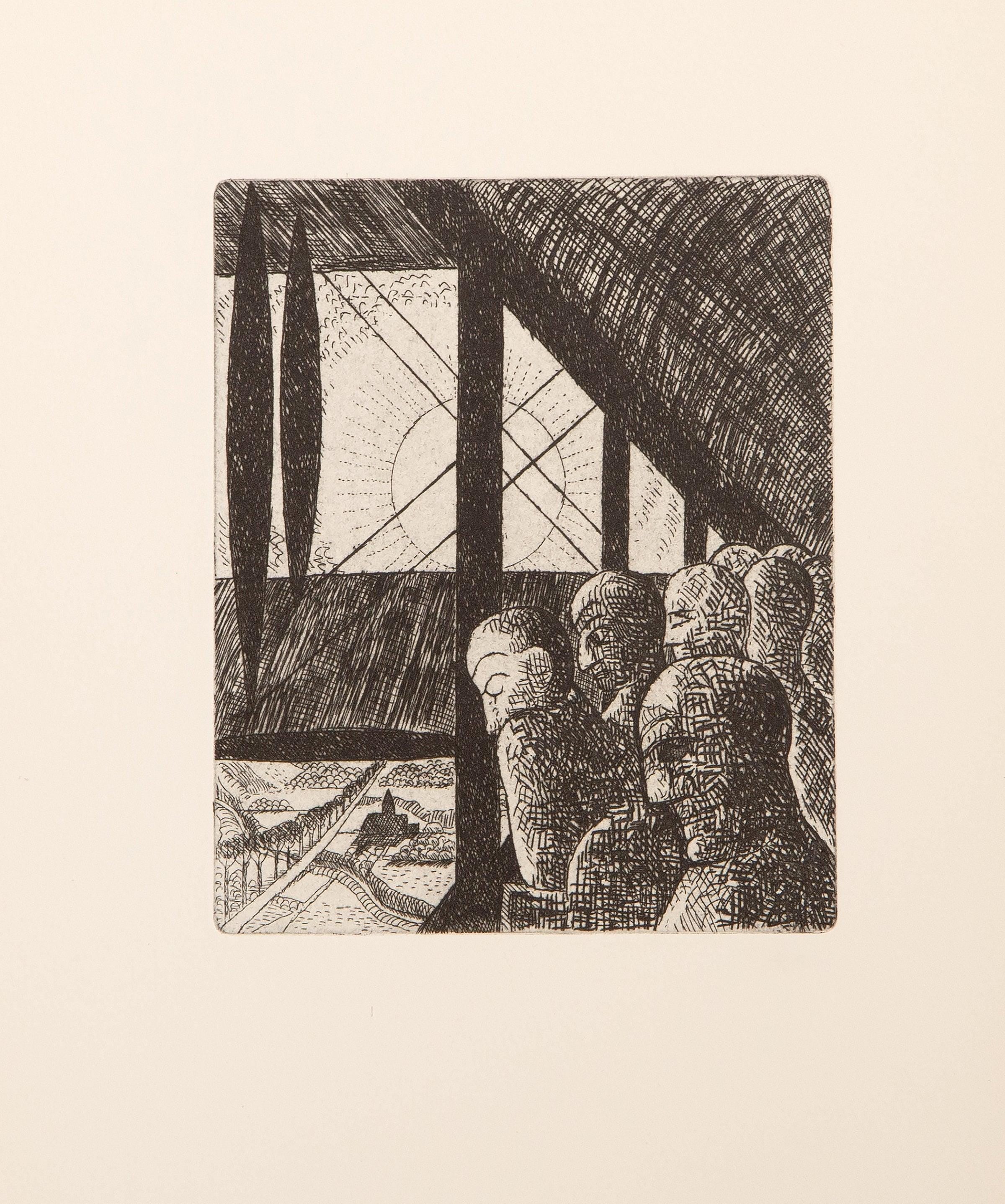 Marcel Gromaire, Composition, Vers un monde volage, Limited Edition Etching