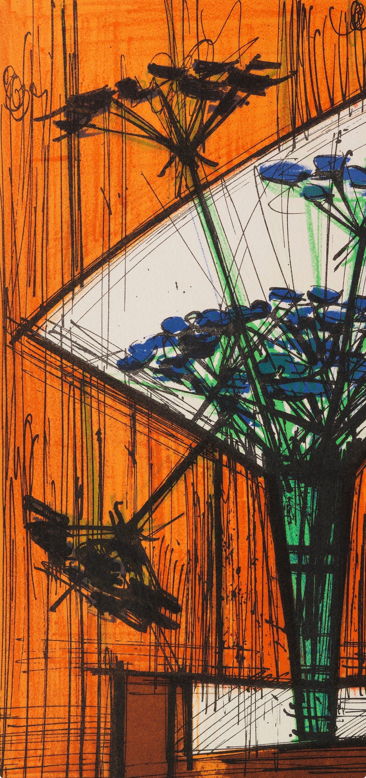 Bernard Buffet, Les ombelles, Souvenirs et portraits d'artistes, Limited Edition Lithograph