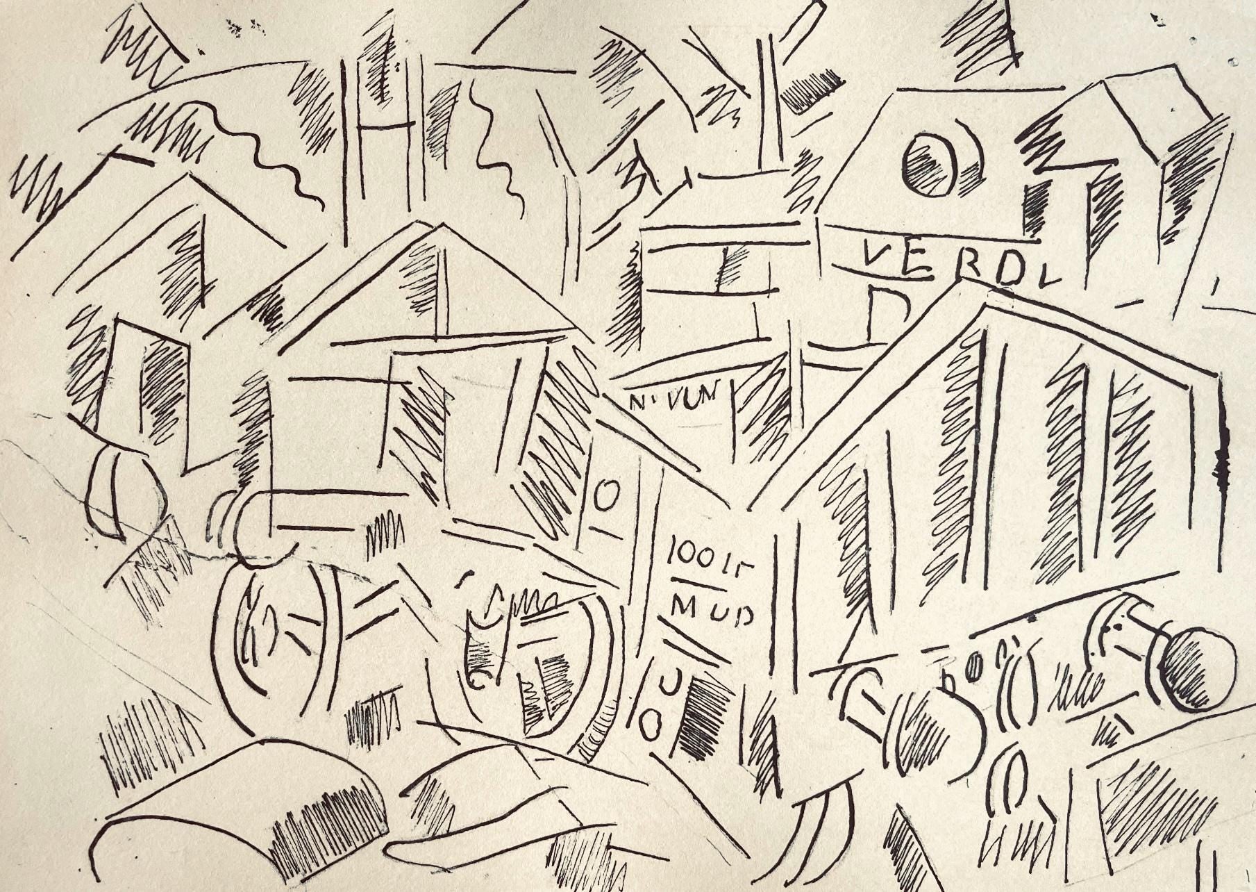 Fernand Léger, La Gare De Verdun, Fernand Léger, Dessins de Guerre, Limited Edition Lithograph