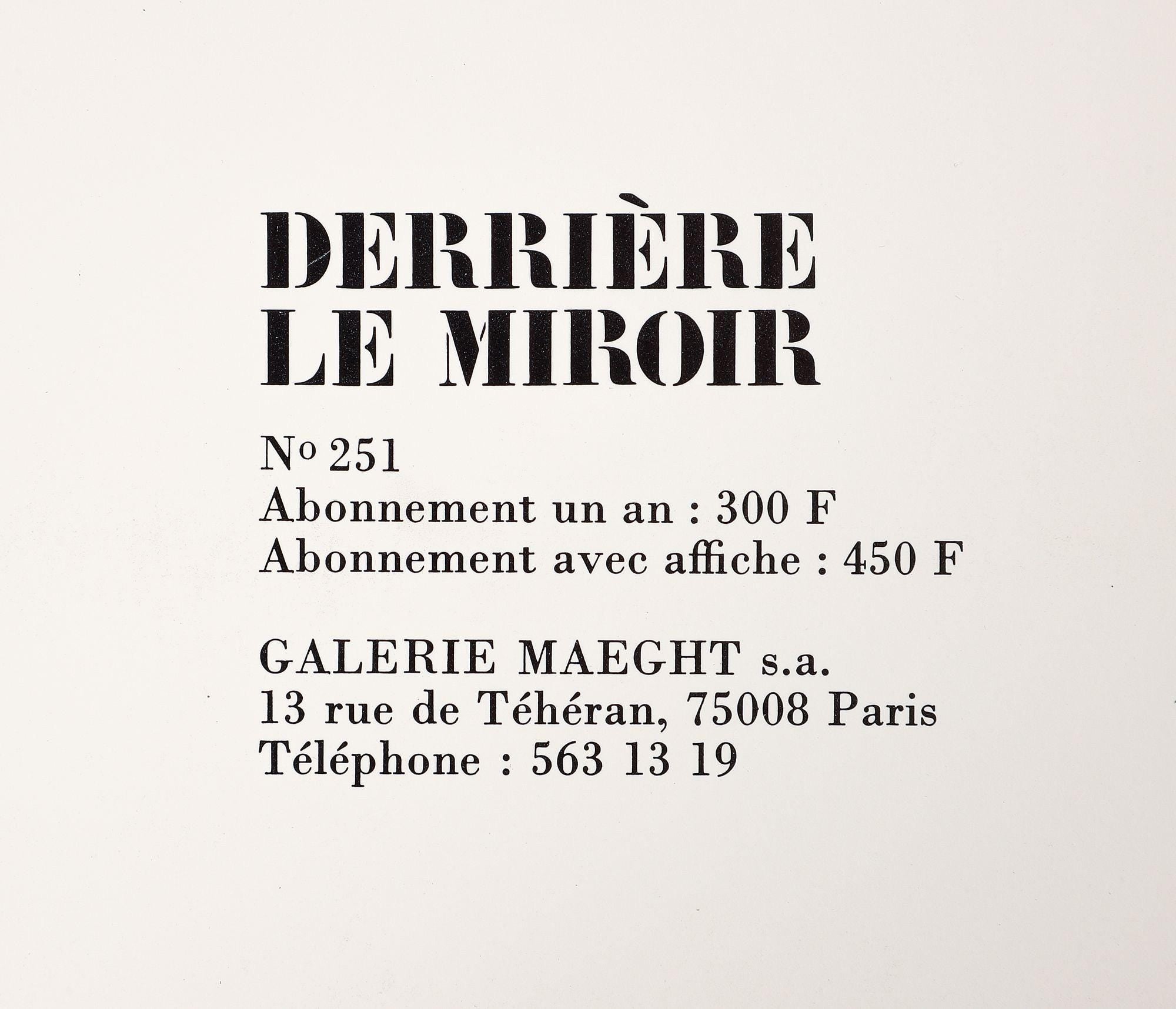 Raoul Ubac, Composition, Derrière le miroir, Limited Edition Lithograph